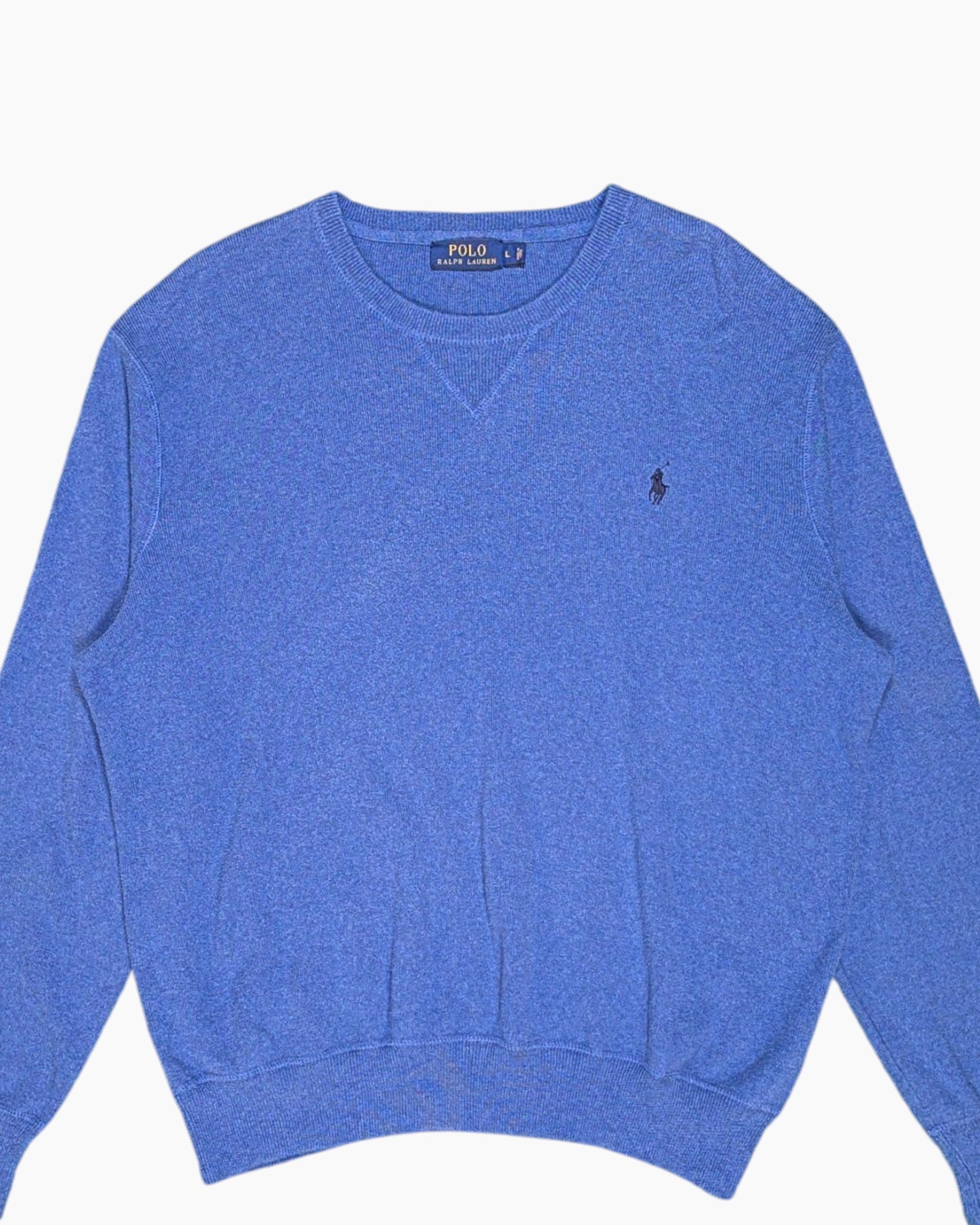Front Detail 1 Pre-owned POLO RALPH LAUREN Pullover Sweater – Blue Crewneck