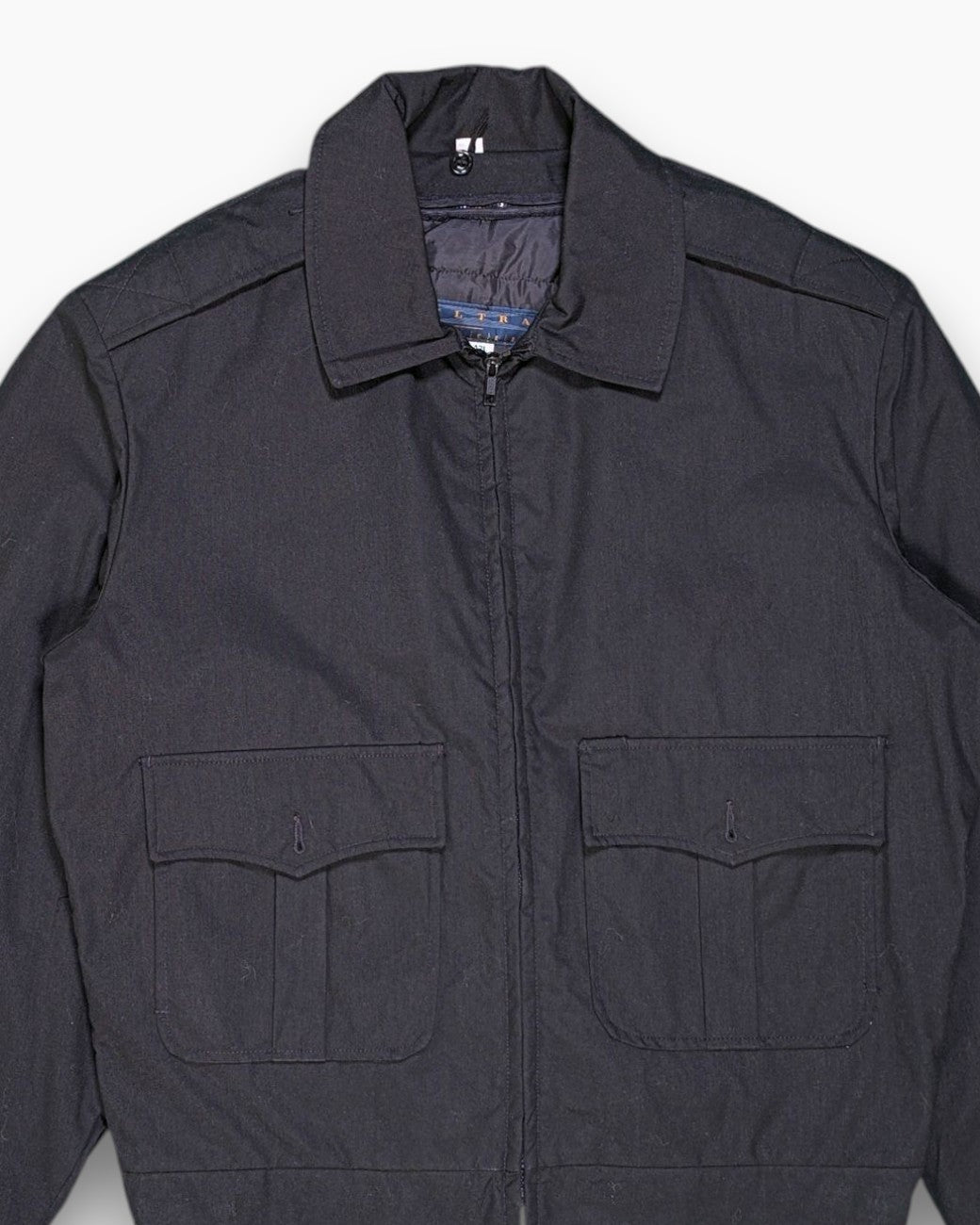 Front-detail-1 Vintage 80s/90s ULTRA Bomber Jacket – Black Workwear