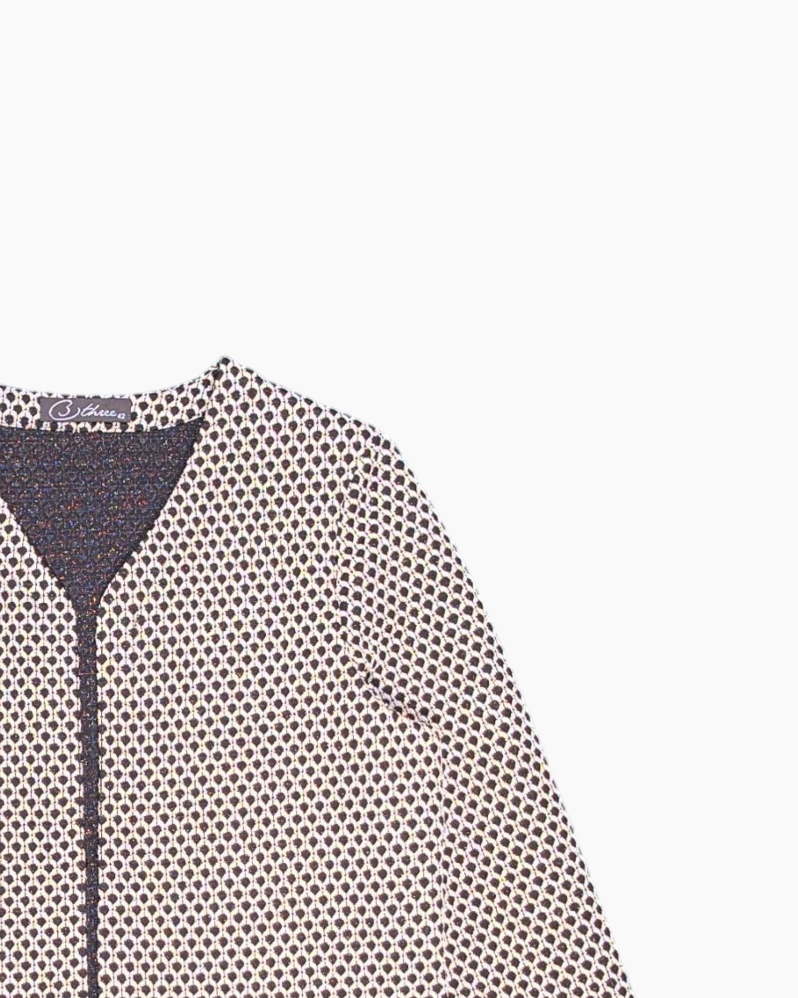 Front-detail-2 Pre-owned 3three Cardigan – Multicolor Metallic Fleck (Size 42)