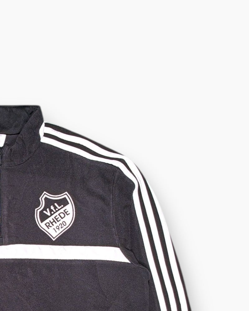 Front-detail-2 Pre-owned adidas Training Top (Half-Zip Pullover) – Black Contrast Stripes