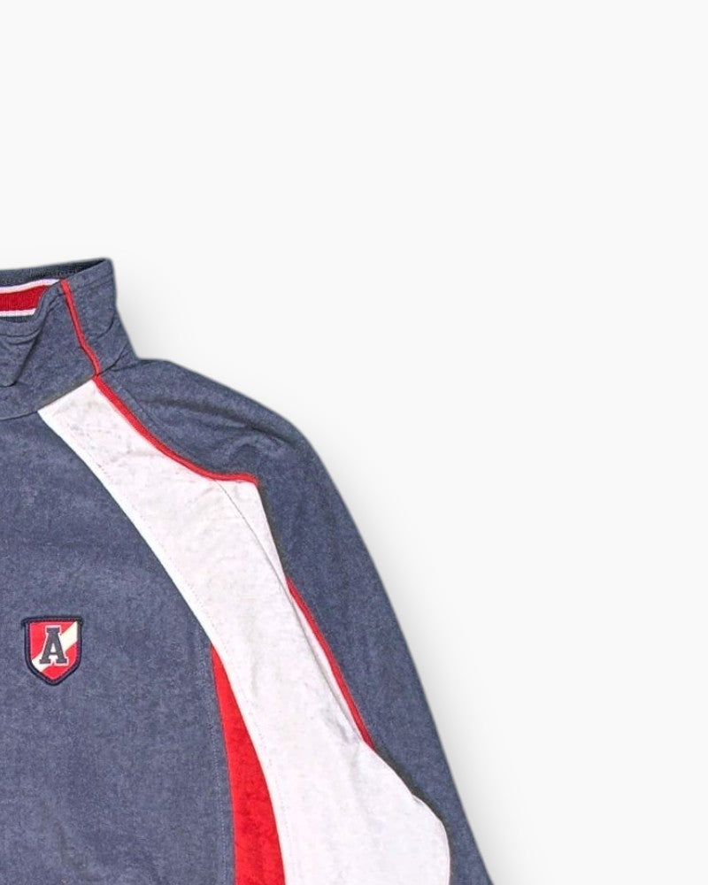 Front-detail-2 Vintage Y2K astrolabio Track Jacket – Blue Contrast Panels