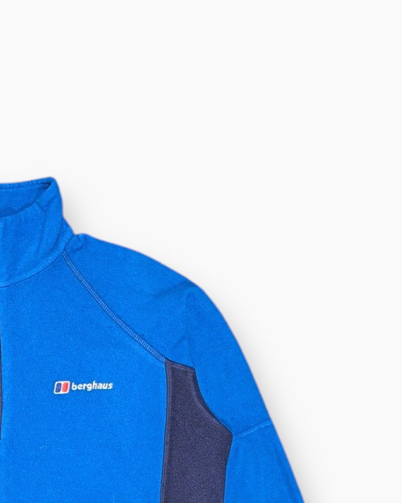 Front-detail-2 Pre-owned Berghaus Pullover Sweater – Blue Contrast Panels