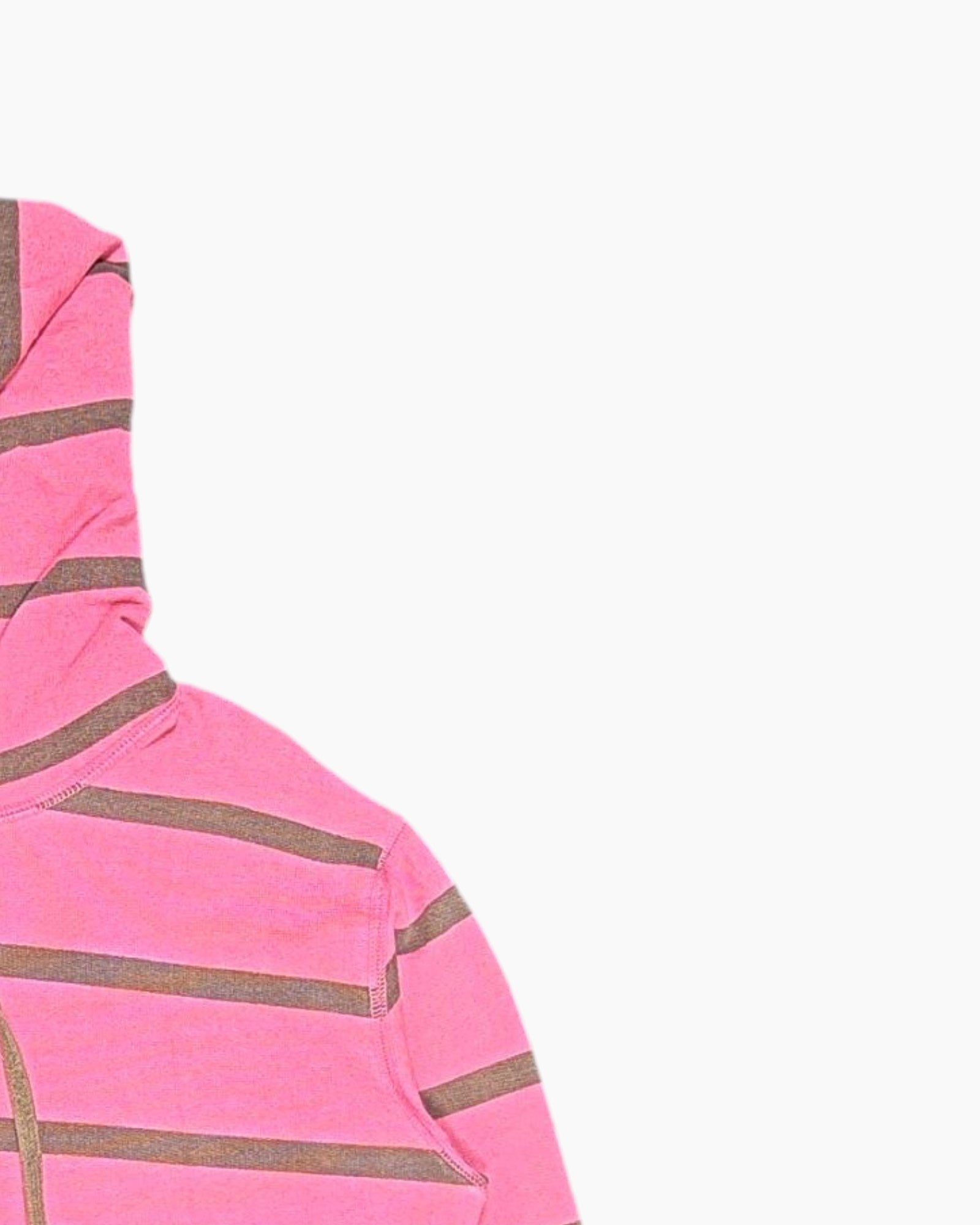 Front-detail-2 Vintage 2000s Carhartt Hoodie – Pink Striped Quarter-Zip