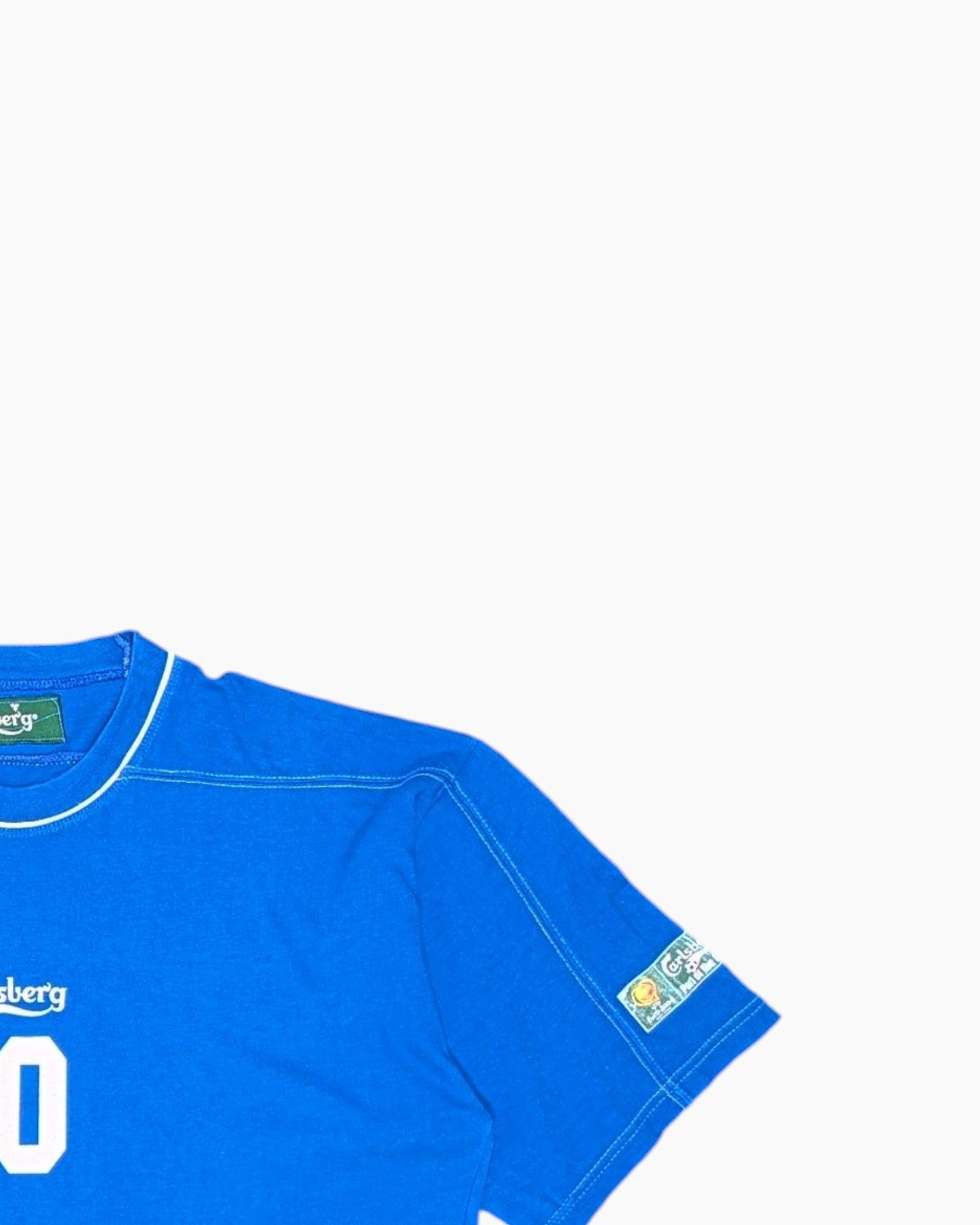 Front-detail-2 Vintage Y2K Carlsberg Graphic T-Shirt – Blue Block '10' Print