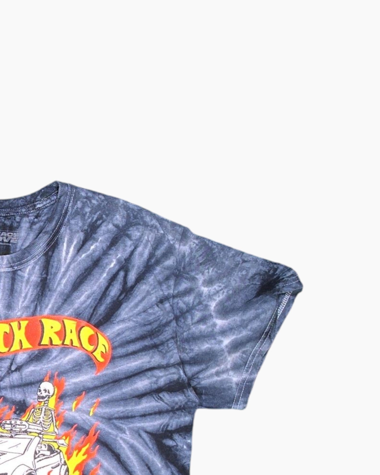 Front-detail-2 Pre-owned DECK RAG Graphic T-Shirt – Black Spiral Tie-Dye