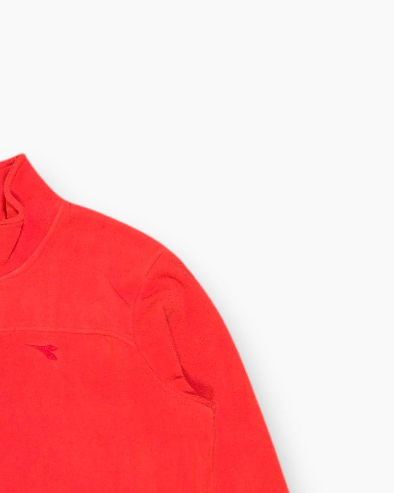 Front-detail-2 Pre-owned diadora Full-zip Fleece Jacket – Red Contrast Trim