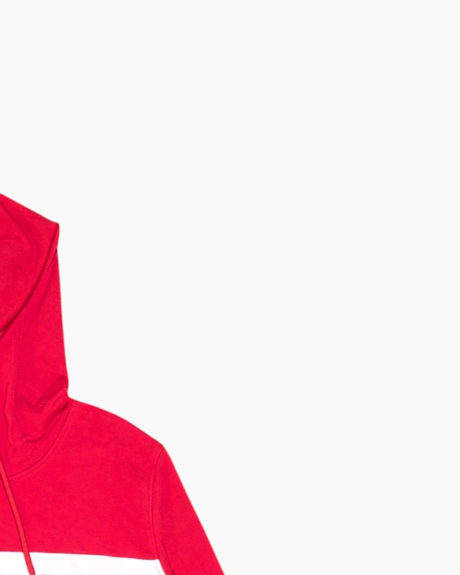 Front-detail-2 Pre-owned FILA Pullover Hoodie – Red with Front Logo Print