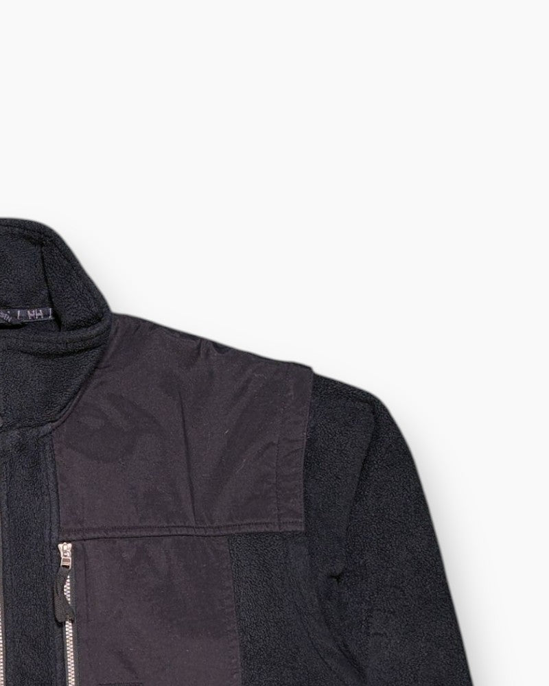 Front-detail-2 Vintage Y2K Helly Hansen Fleece Jacket – Black Nylon Reinforced