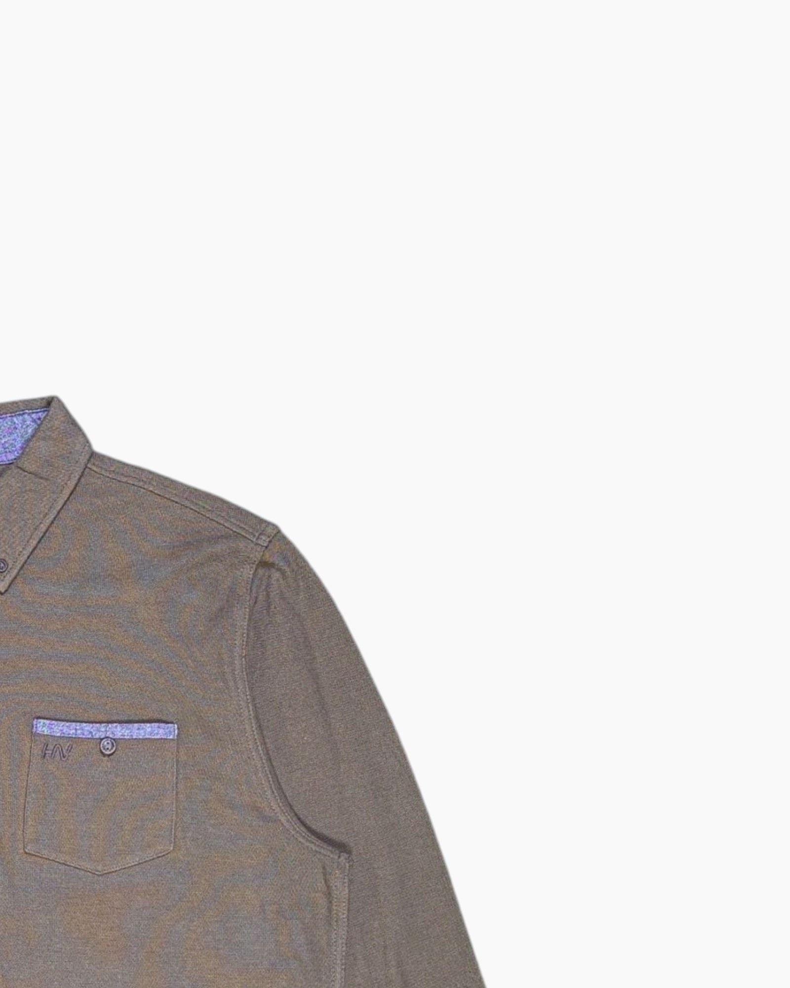 Front-detail-2 Pre-owned huitan nature Button-Down Shirt – Green (XL, Contrast Trim)