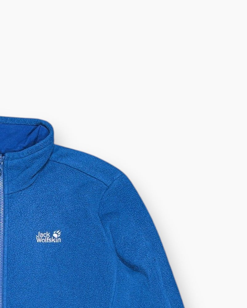 Front-detail-2 Pre-owned Jack Wolfskin Fleece Jacket – Blue Full-Zip