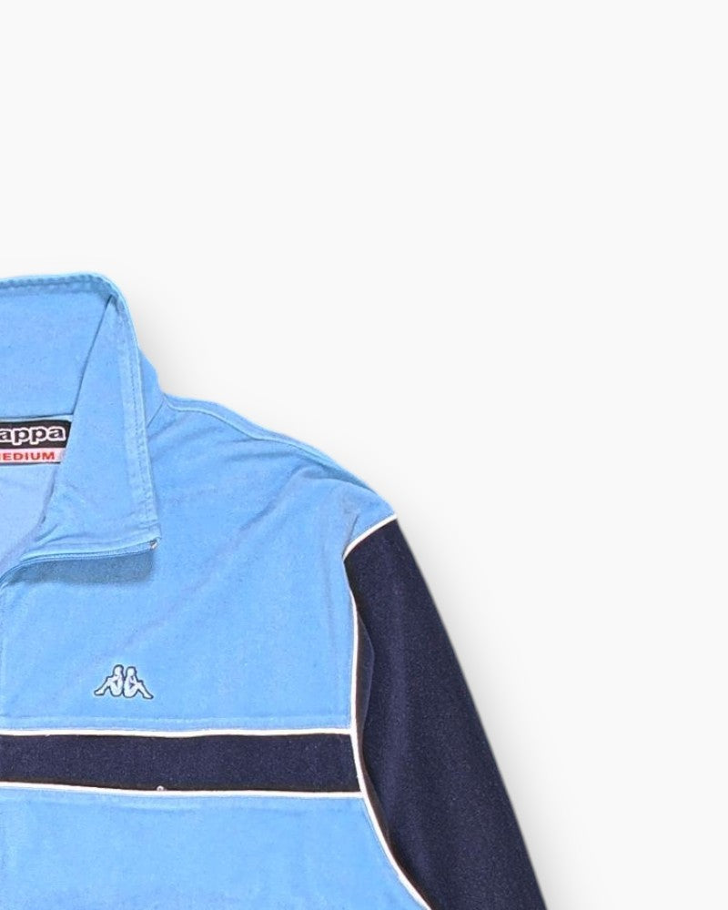 Front-detail-2 Vintage Y2K Kappa Track Jacket – Blue chest stripe
