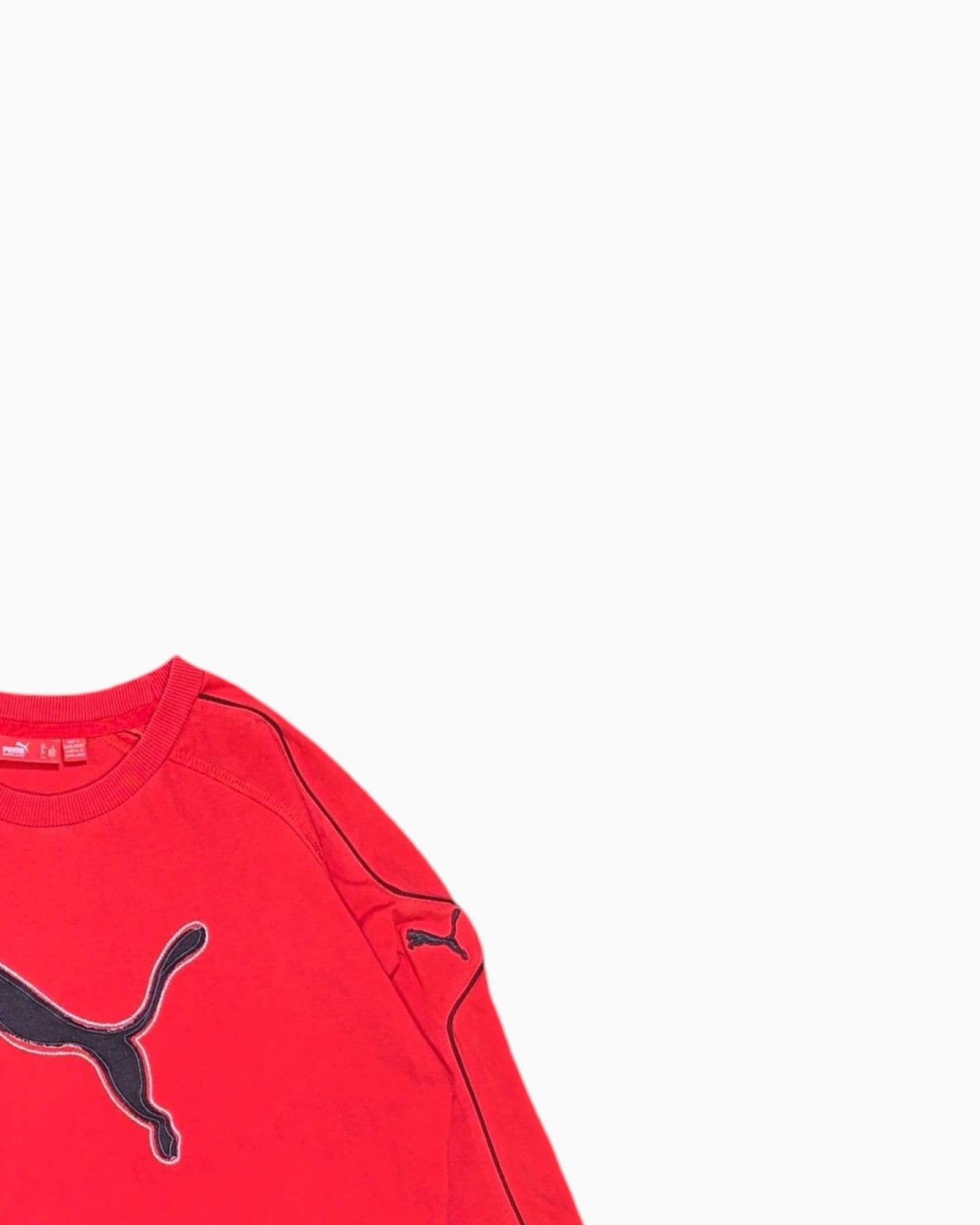 Front-detail-2 Pre-owned PUMA Graphic Long Sleeve T-Shirt – Red Chest Logo