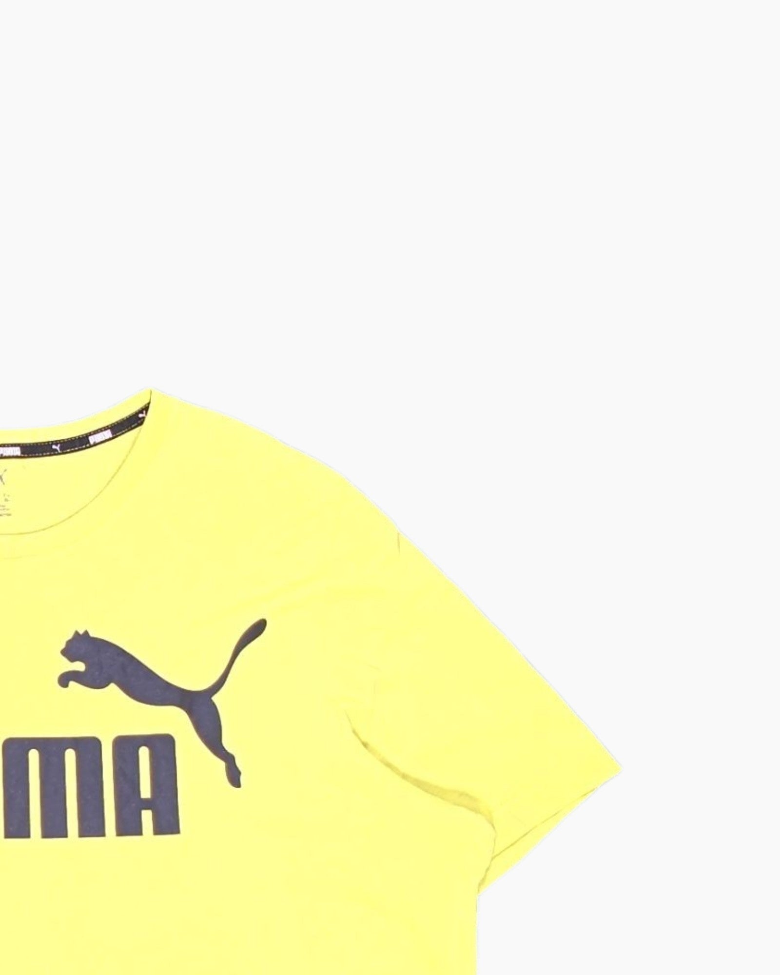 Front-detail-2 Pre-owned PUMA Graphic T-Shirt – Yellow Front Logo