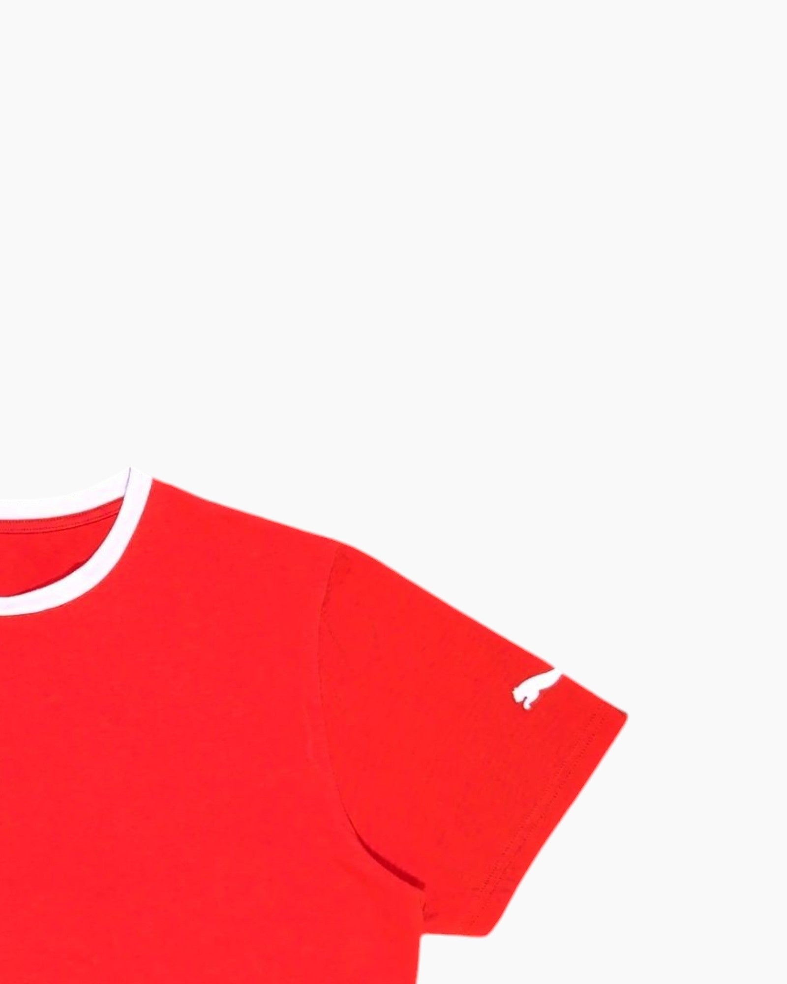 Front-detail-2 Pre-owned PUMA Graphic T-Shirt – Red Screenprint Logo