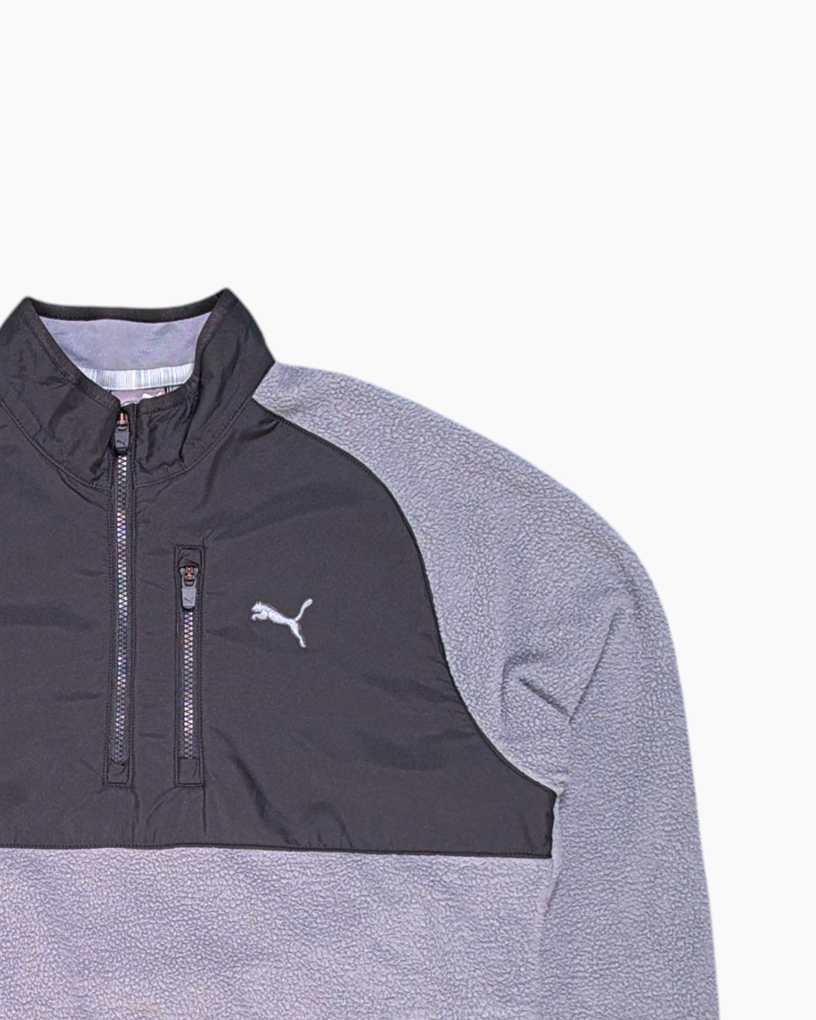 Front Detail 2 Pre-owned PUMA Pullover Fleece – Gray Contrast Yoke