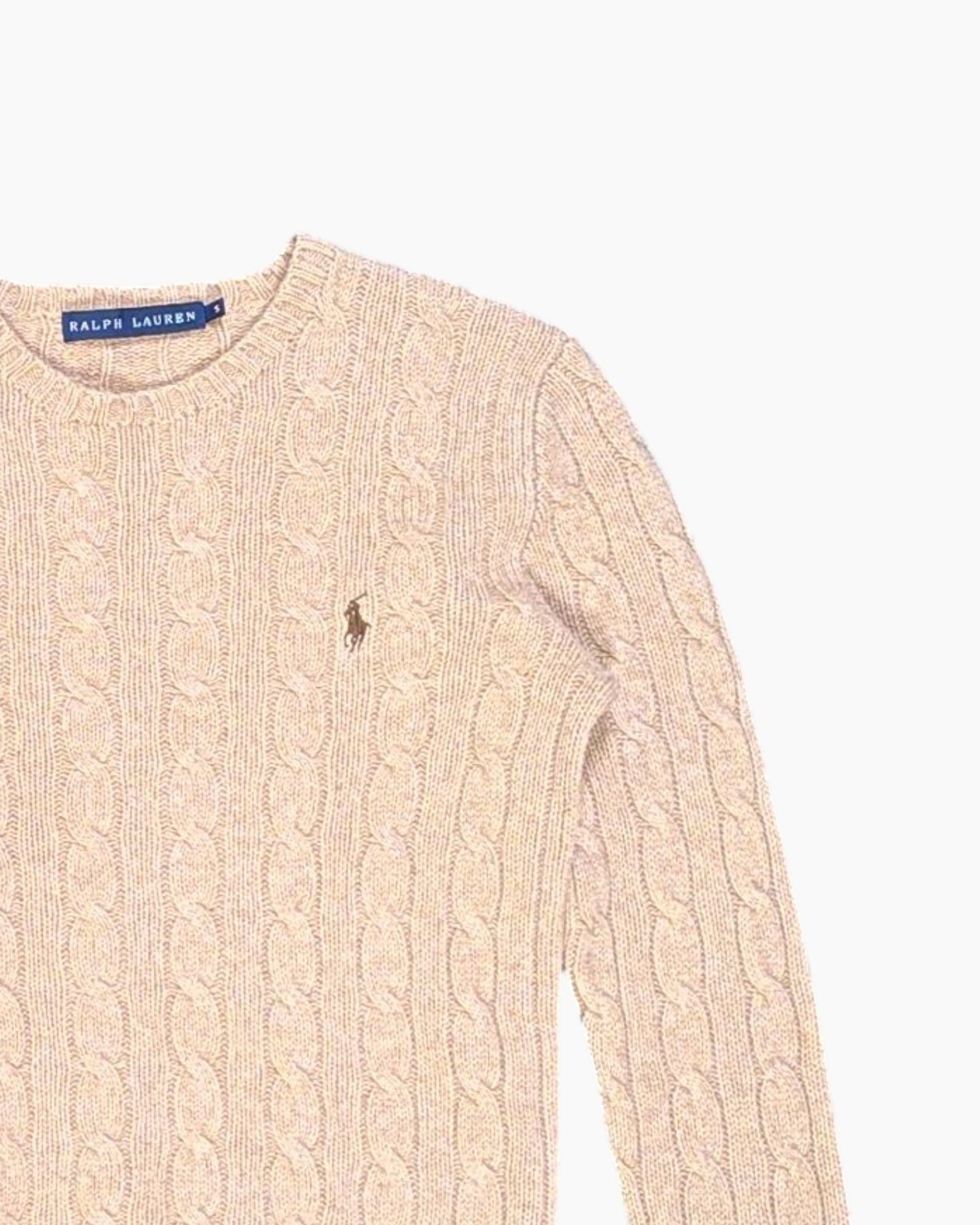 Vintage Ralph Lauren Cable Knit Sweater S Preppy 90s 2000s