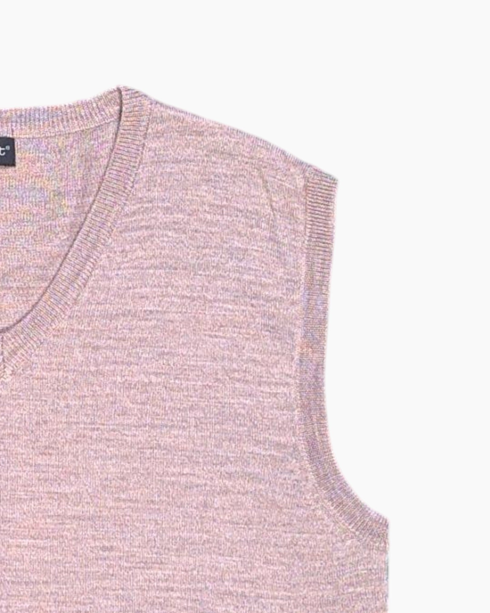 Front-detail-2 Pre-owned revolt Sleeveless Sweater (Knit Vest) – Beige V-neck (L)