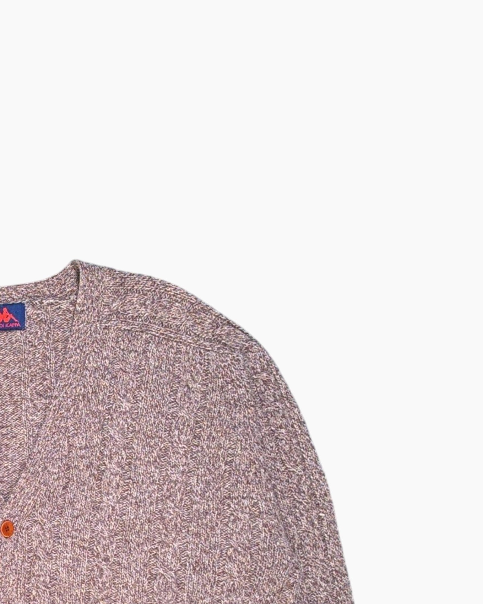 Front-detail-2 Pre-owned ROBE DI KAPPA Cardigan – Brown Ribbed Crew