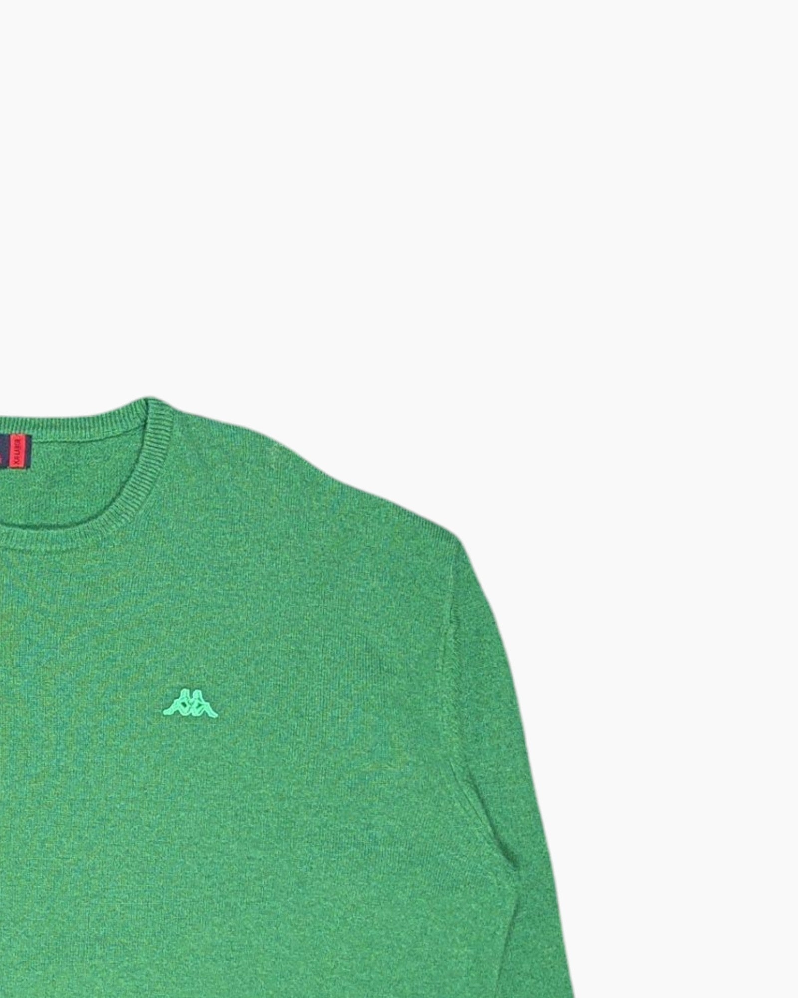 Front-detail-2 Vintage 90s/2000s ROBE DI KAPPA Pullover Sweater – Green Lambswool