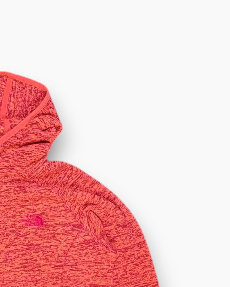 Front-detail-2 Pre-owned THE NORTH FACE Full-Zip Hoodie – Red Fleece