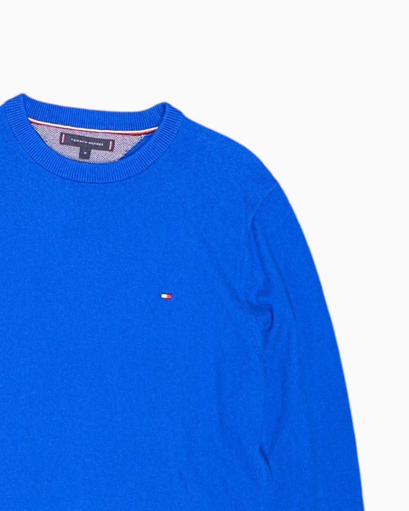 Front-detail-2 Pre-owned Tommy Hilfiger Pullover Sweater – Blue Crewneck