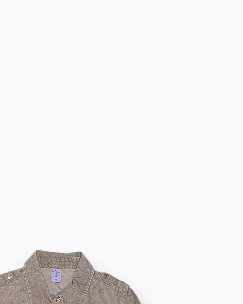 Front-detail-2 Pre-owned VERO MODA Corduroy Shirt – Brown Workwear