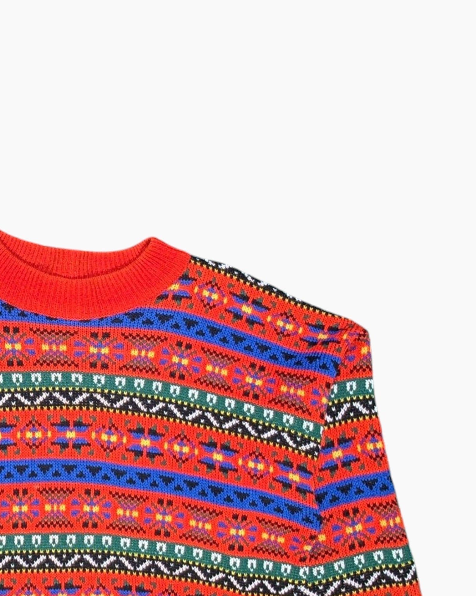 Vintage voilà Pullover Sweater L Retro Fair Isle Chunky Wool
