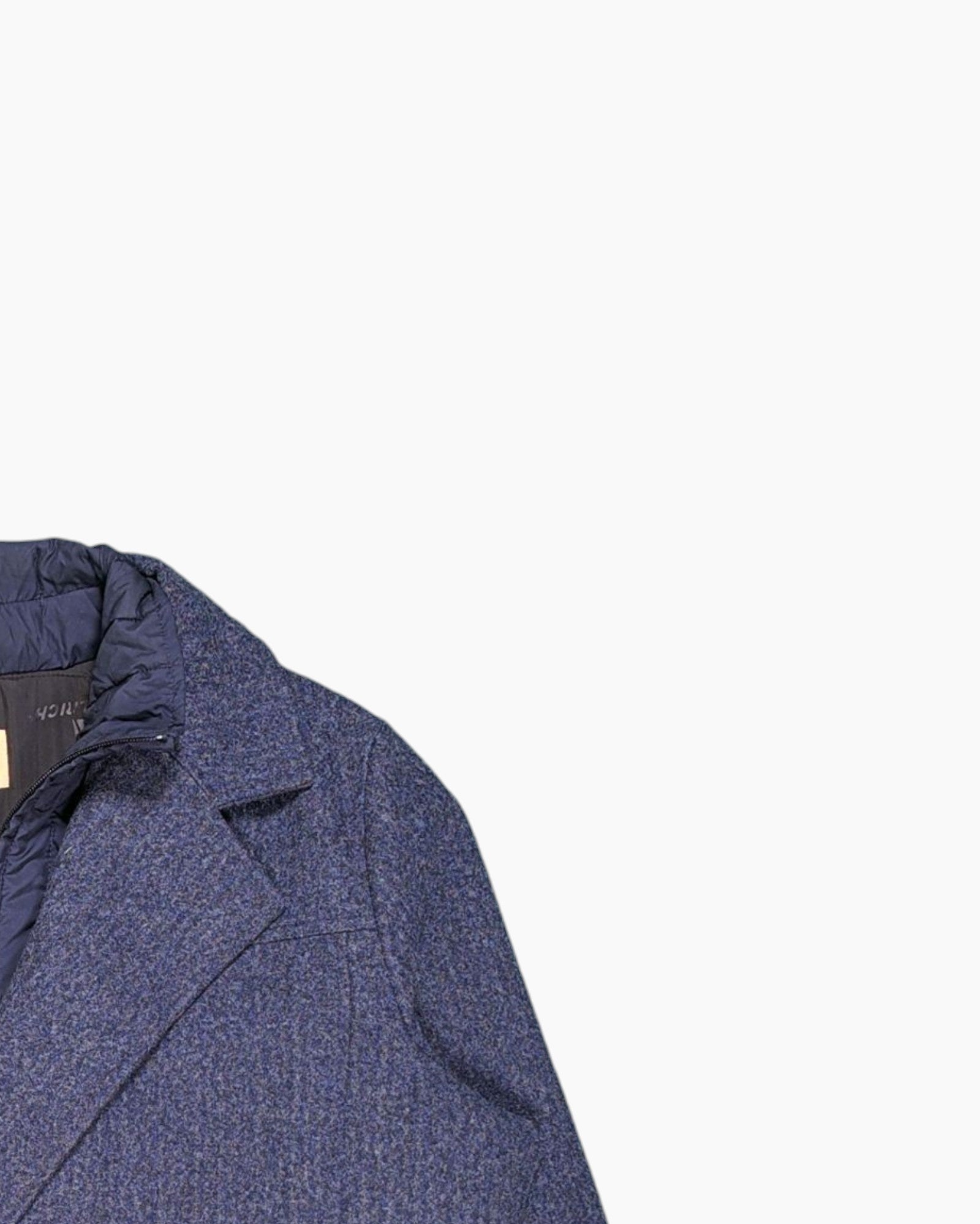 Front-detail-2 Pre-owned WOOLRICH Peacoat (Double-breasted Wool Coat) – Navy Quilted Lining