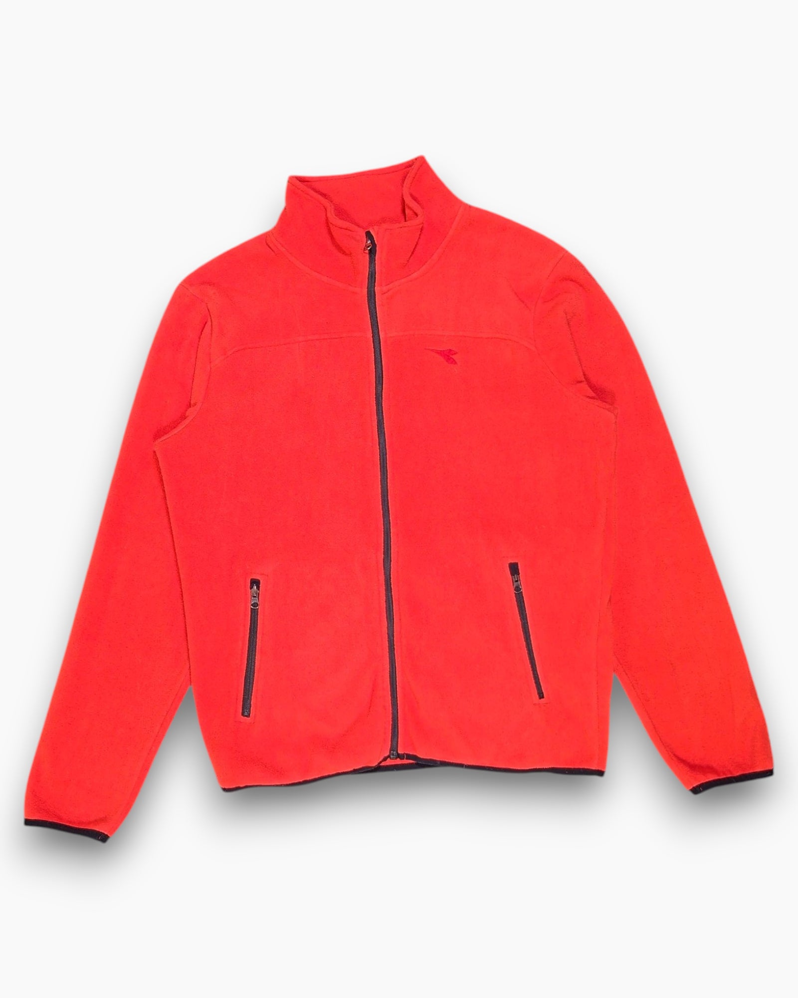 Front Pre-owned diadora Full-zip Fleece Jacket – Red Contrast Trim