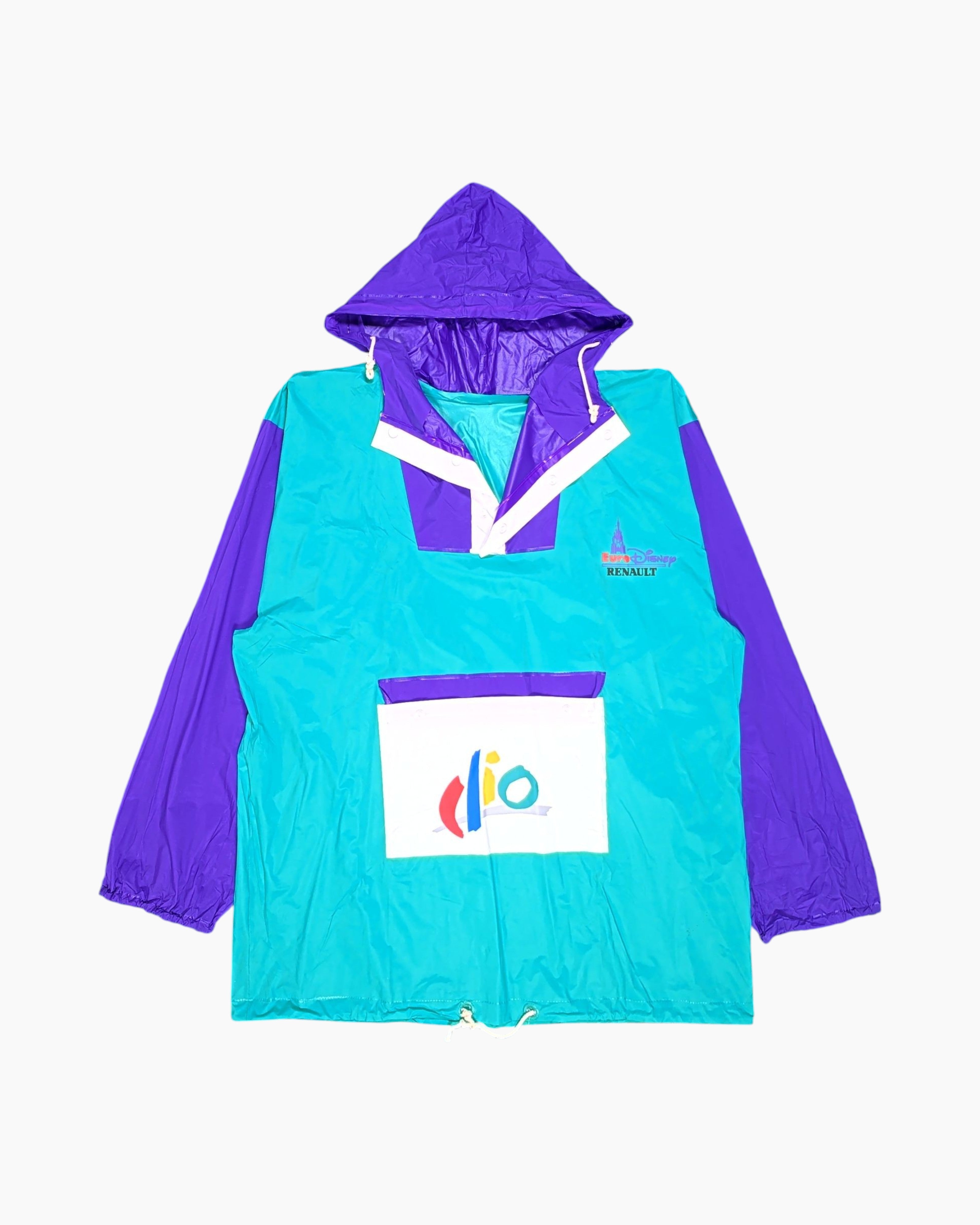 Front Vintage 90s EuroDisney / RENAULT Pullover Windbreaker (Anorak) – Multicolor Colorblock