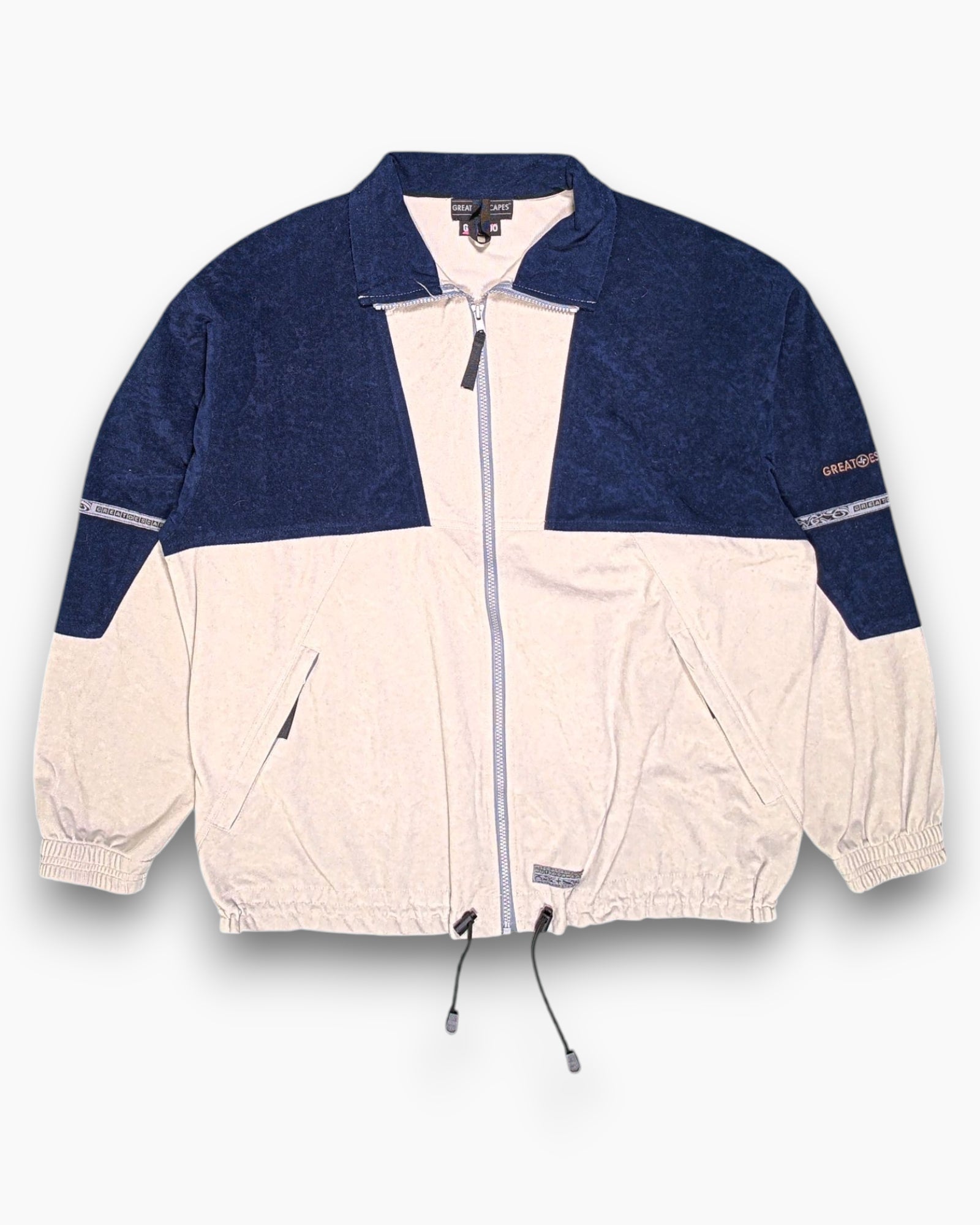 Front Vintage 80s/90s GREAT ESCAPES Windbreaker Jacket – Multicolor Colorblock