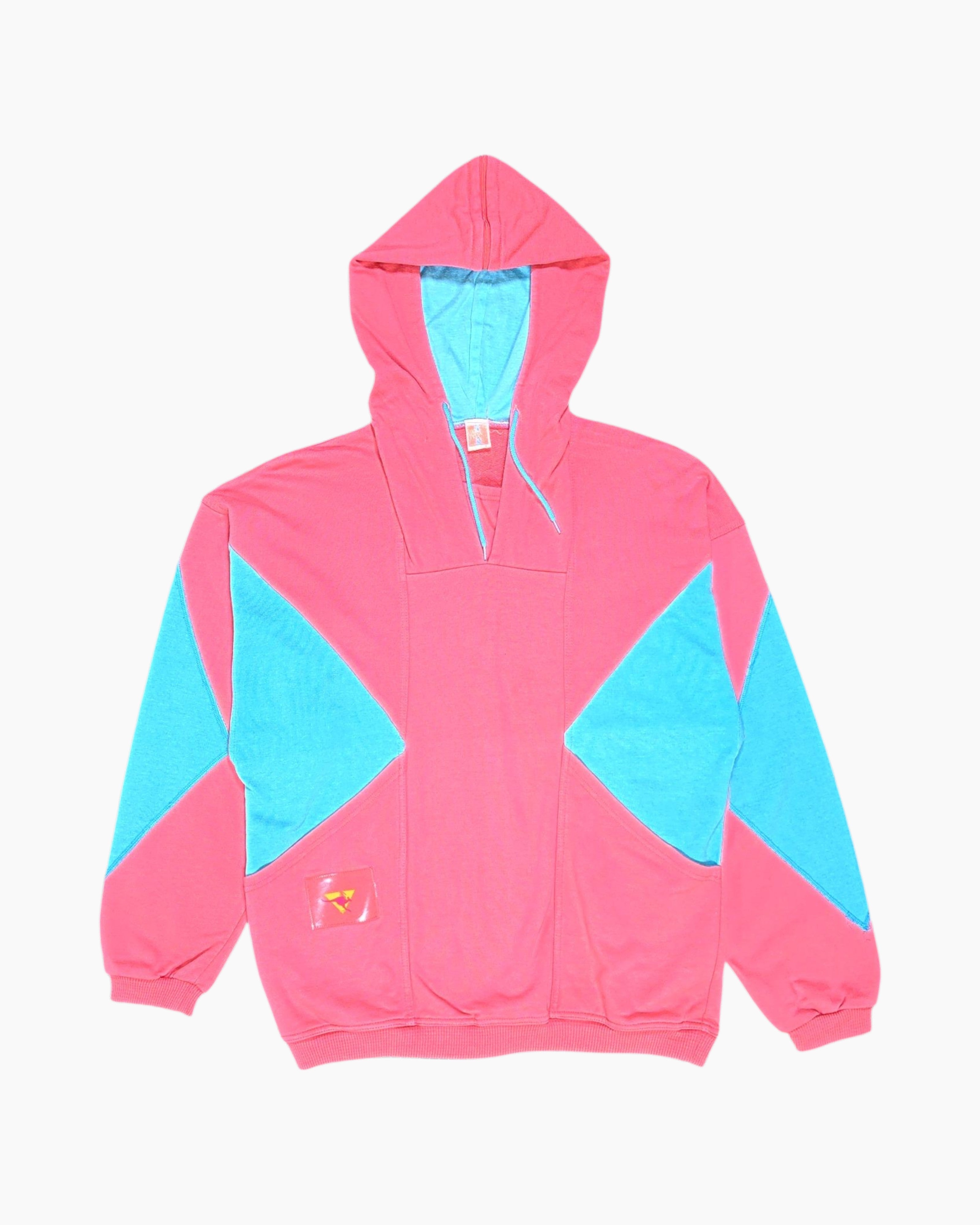 Front Vintage 80s/90s Hanse Hooded Sweatshirt – Pink Color-block Surf Graphic