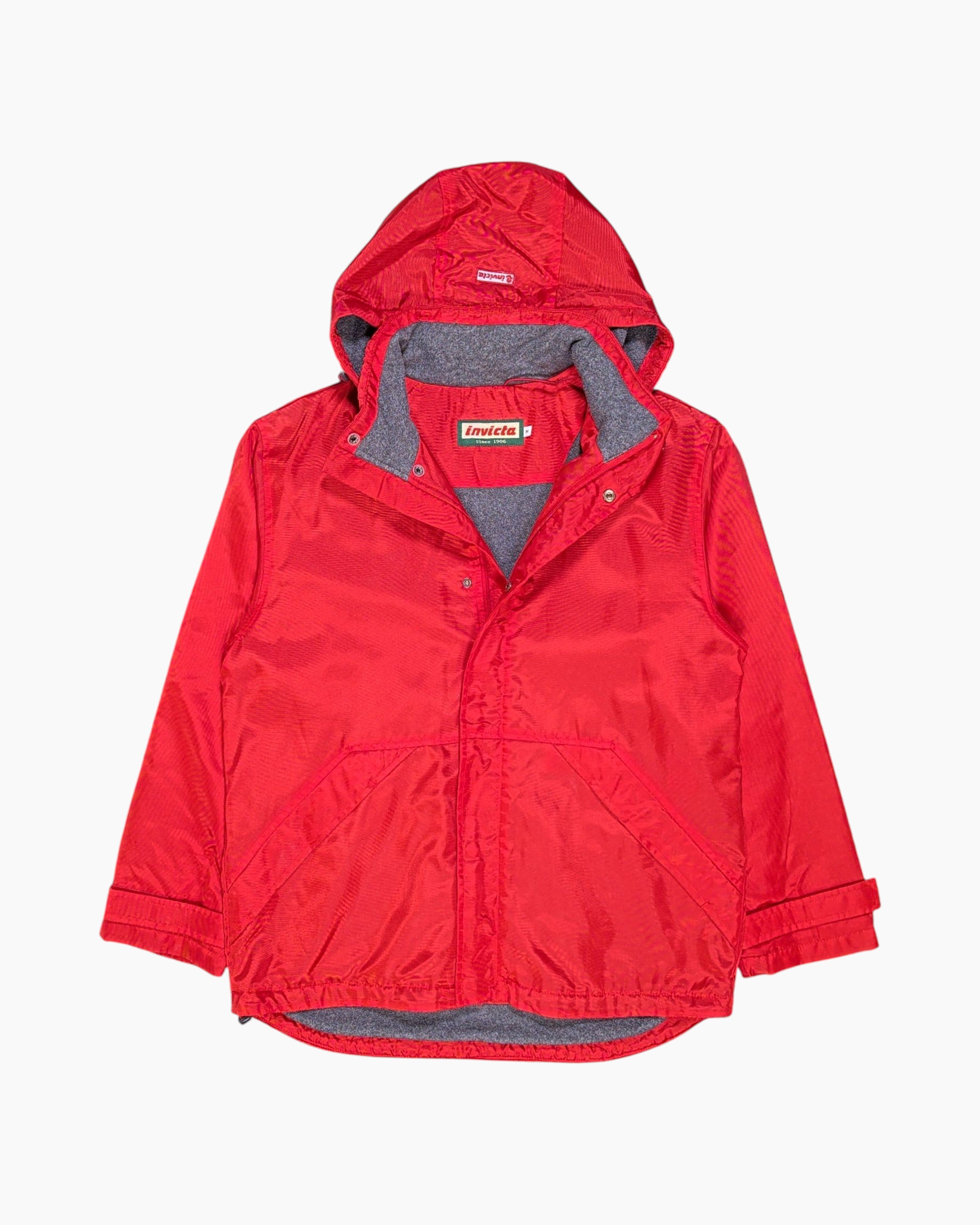 Front Vintage 80s/90s Invicta Hooded Jacket – Red Nylon Ski-Sport