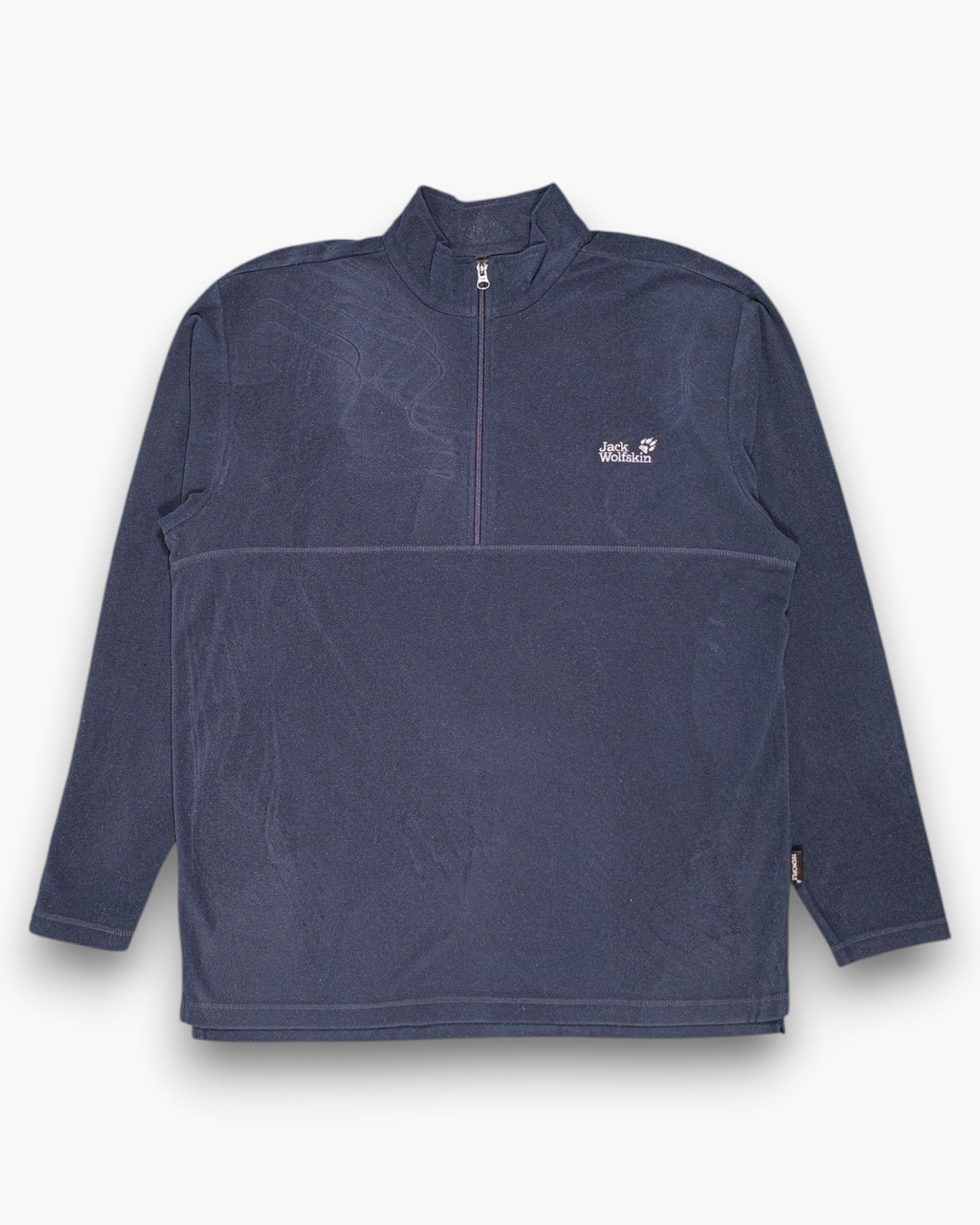 Front Pre-owned Jack Wolfskin Pullover Fleece (Half-Zip) – Navy Kangaroo Pocket