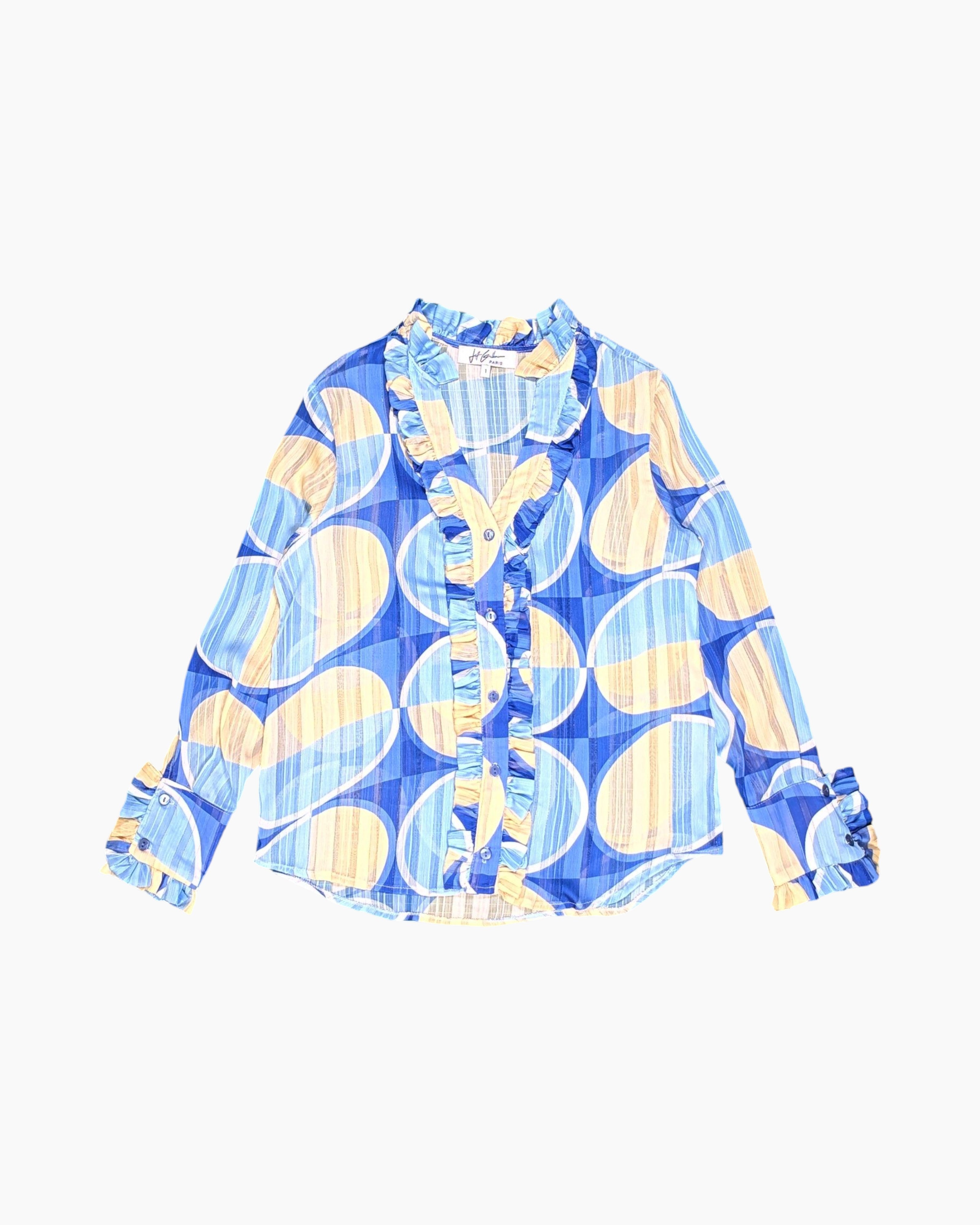 Front Vintage 70s/80s Jeff Galliano PARIS Button-Down Shirt – Multicolor Geometric