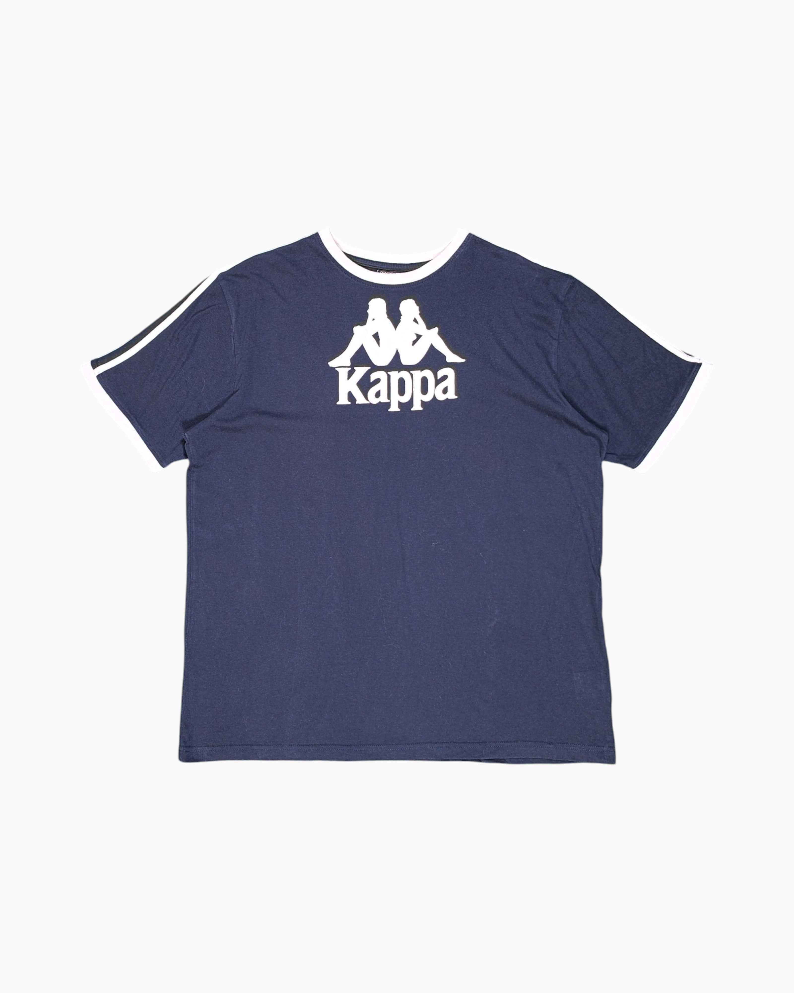 Front Vintage 90s Kappa Graphic T-Shirt – Navy Ringer Front Logo
