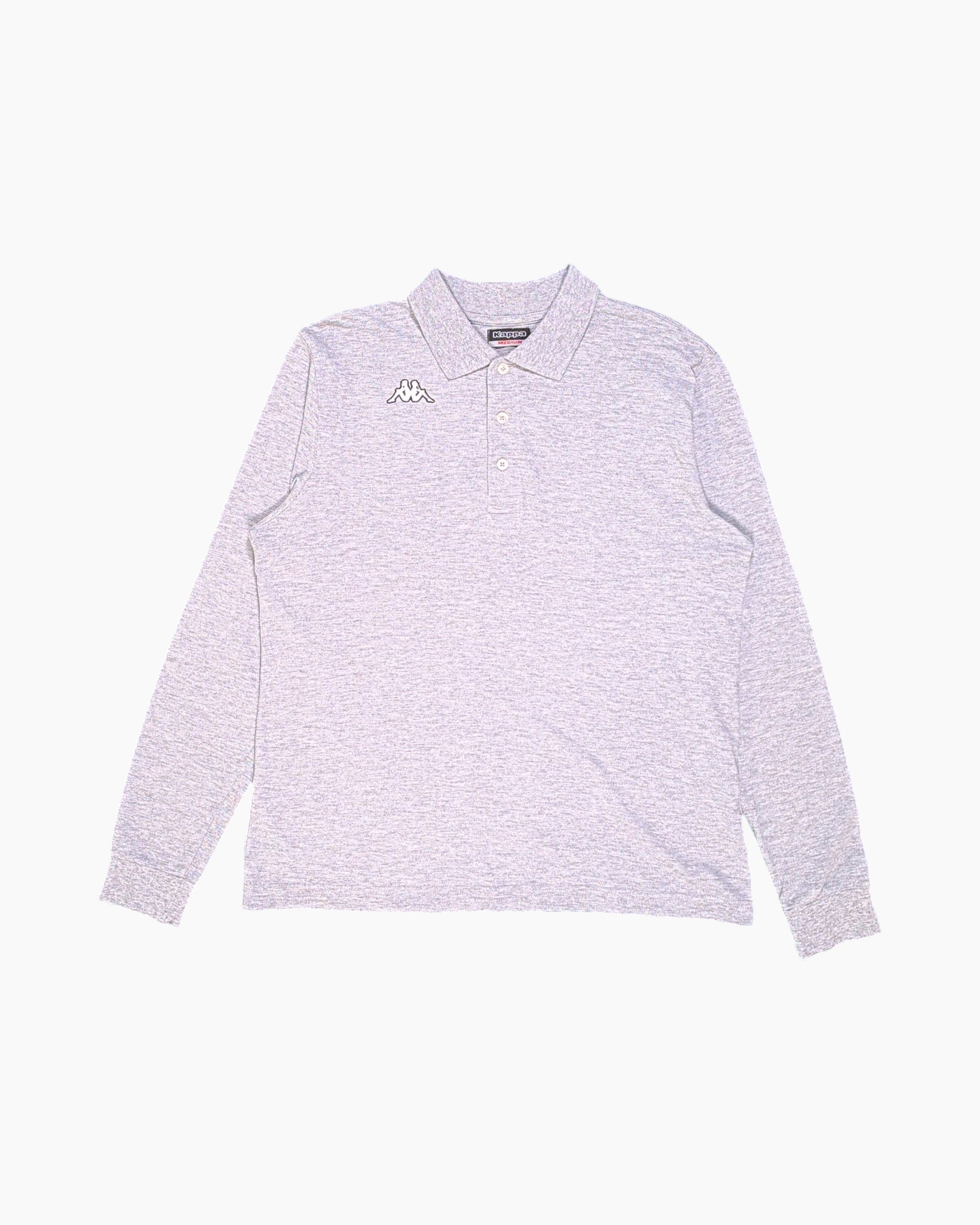 Front Pre-owned Kappa Long Sleeve Polo Shirt – Gray (Relaxed Fit)