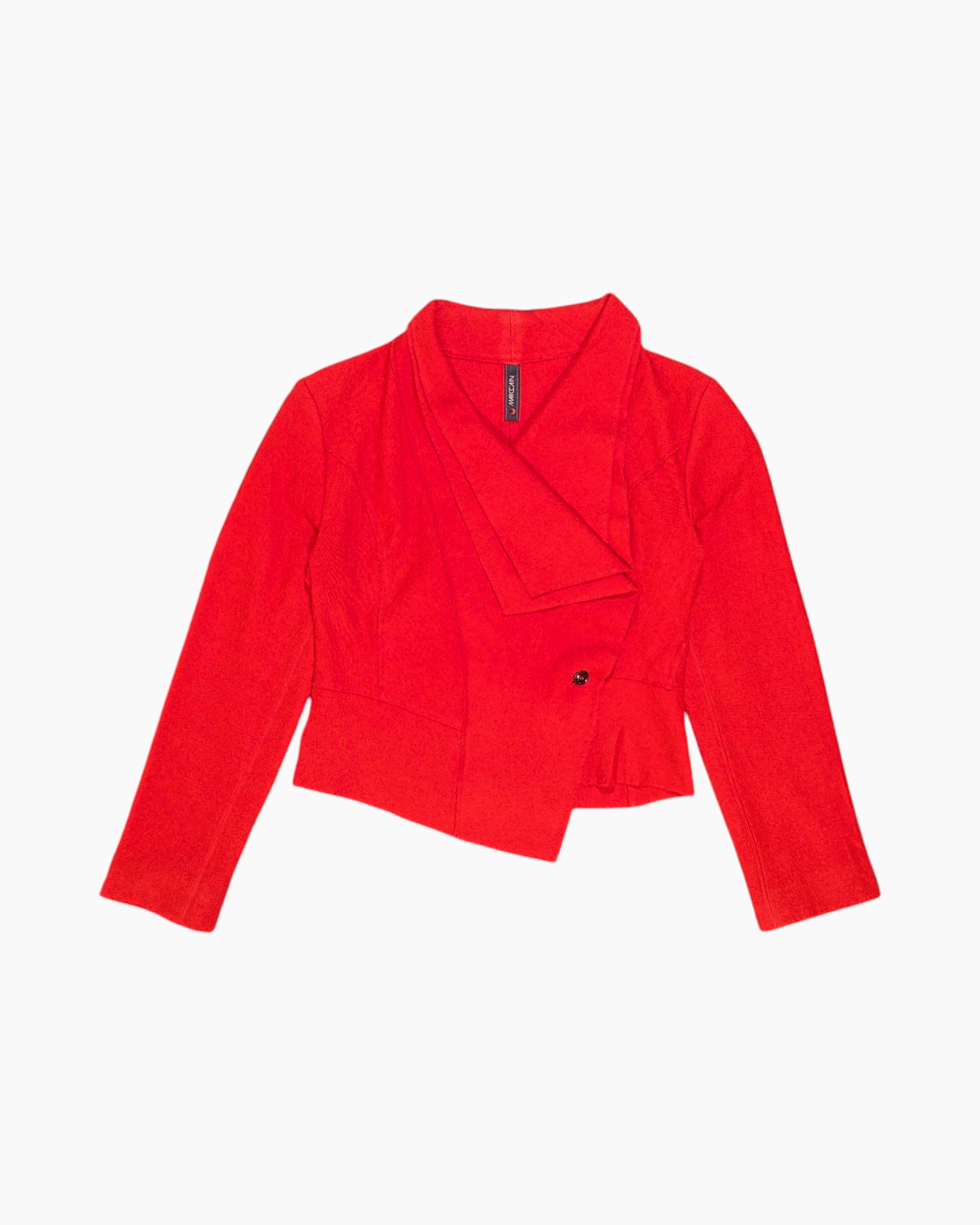 Front Pre-owned MARCCAIN Blazer – Red Notched Lapel (Size S)