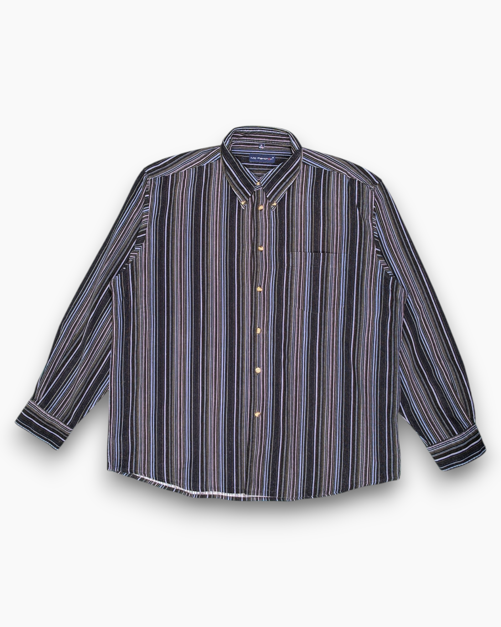 Vintage Mc Panthon Button-Down Shirt XL 43/44 Striped 90s 2000s