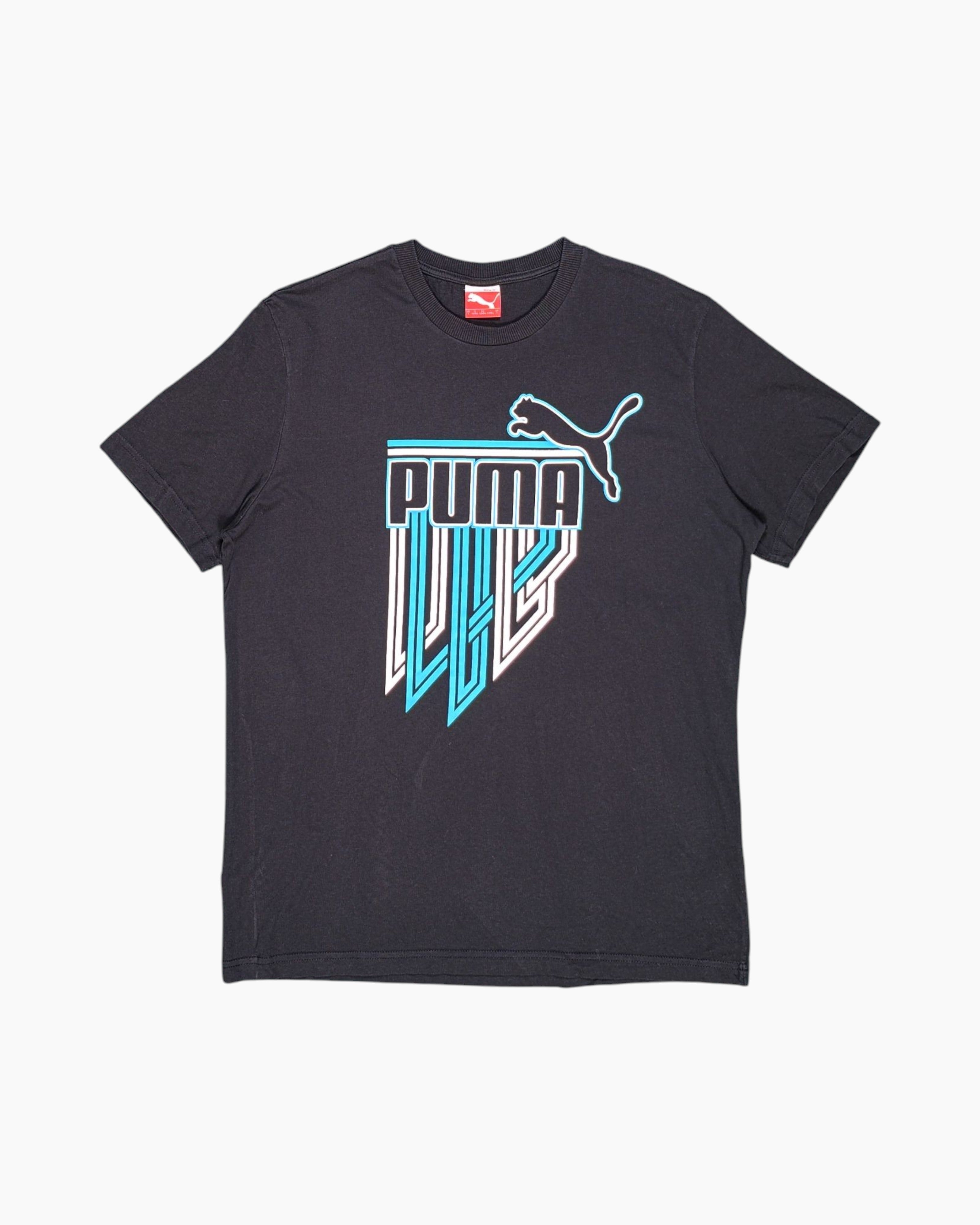 Front Pre-owned PUMA Graphic T-Shirt – Black Front Print