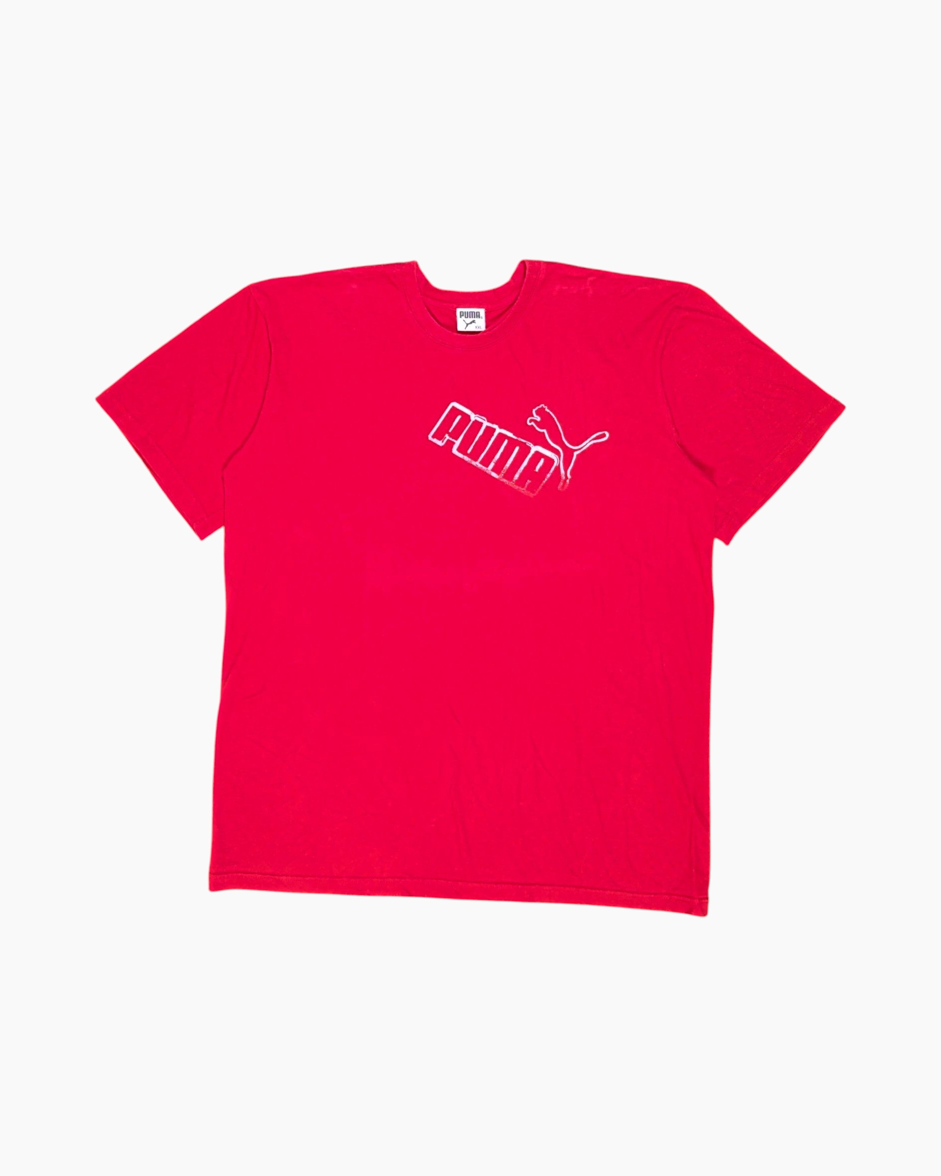 Front Vintage Y2K PUMA Graphic T-Shirt – Red Screen Print Logo