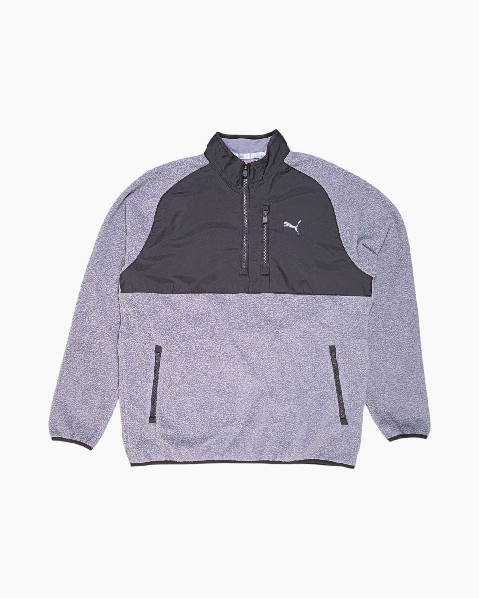 Front Pre-owned PUMA Pullover Fleece – Gray Contrast Yoke