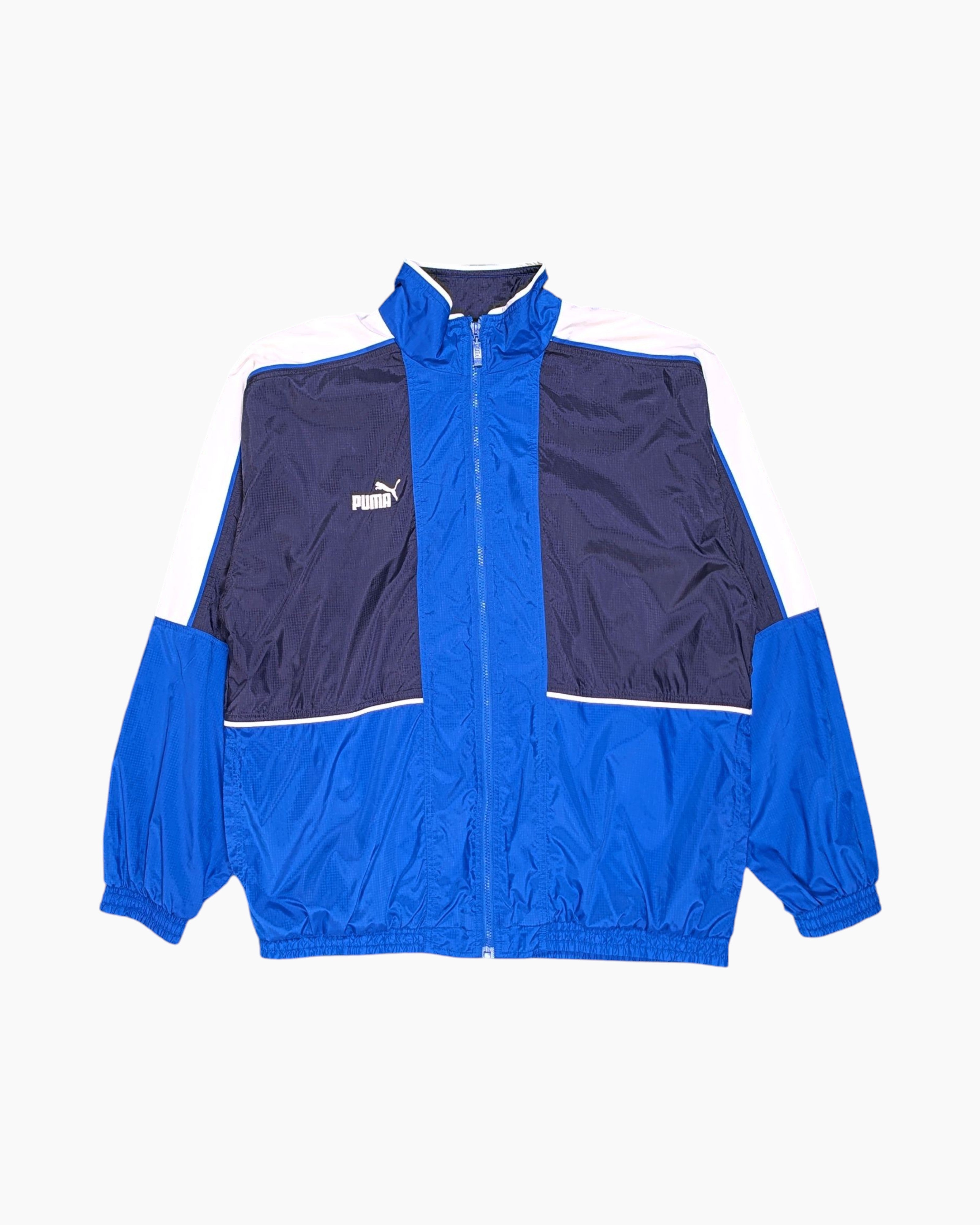 Front Pre-owned PUMA Track Jacket – Blue Colorblock (Unisex XL)