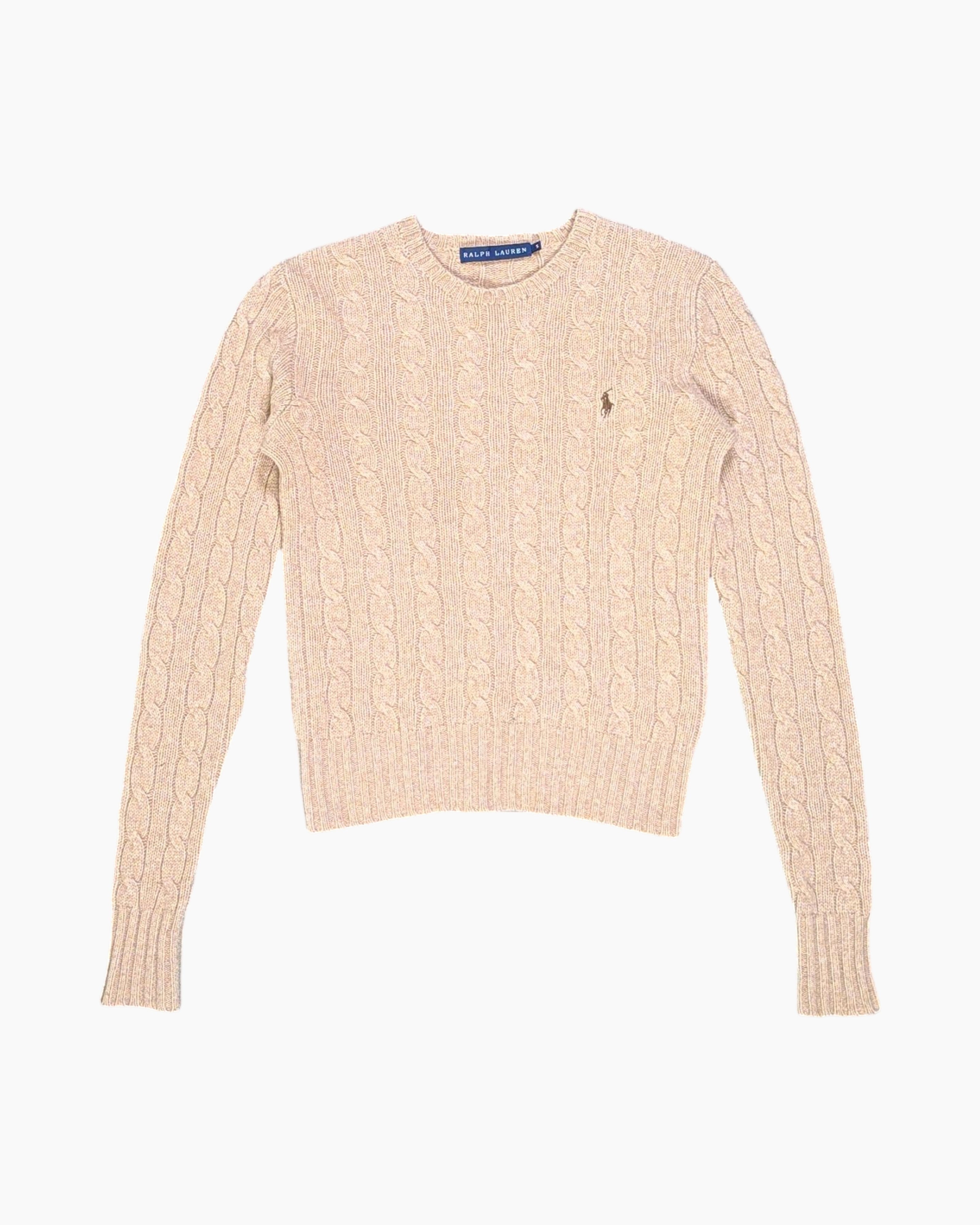 Vintage Ralph Lauren Cable Knit Sweater S Preppy 90s 2000s