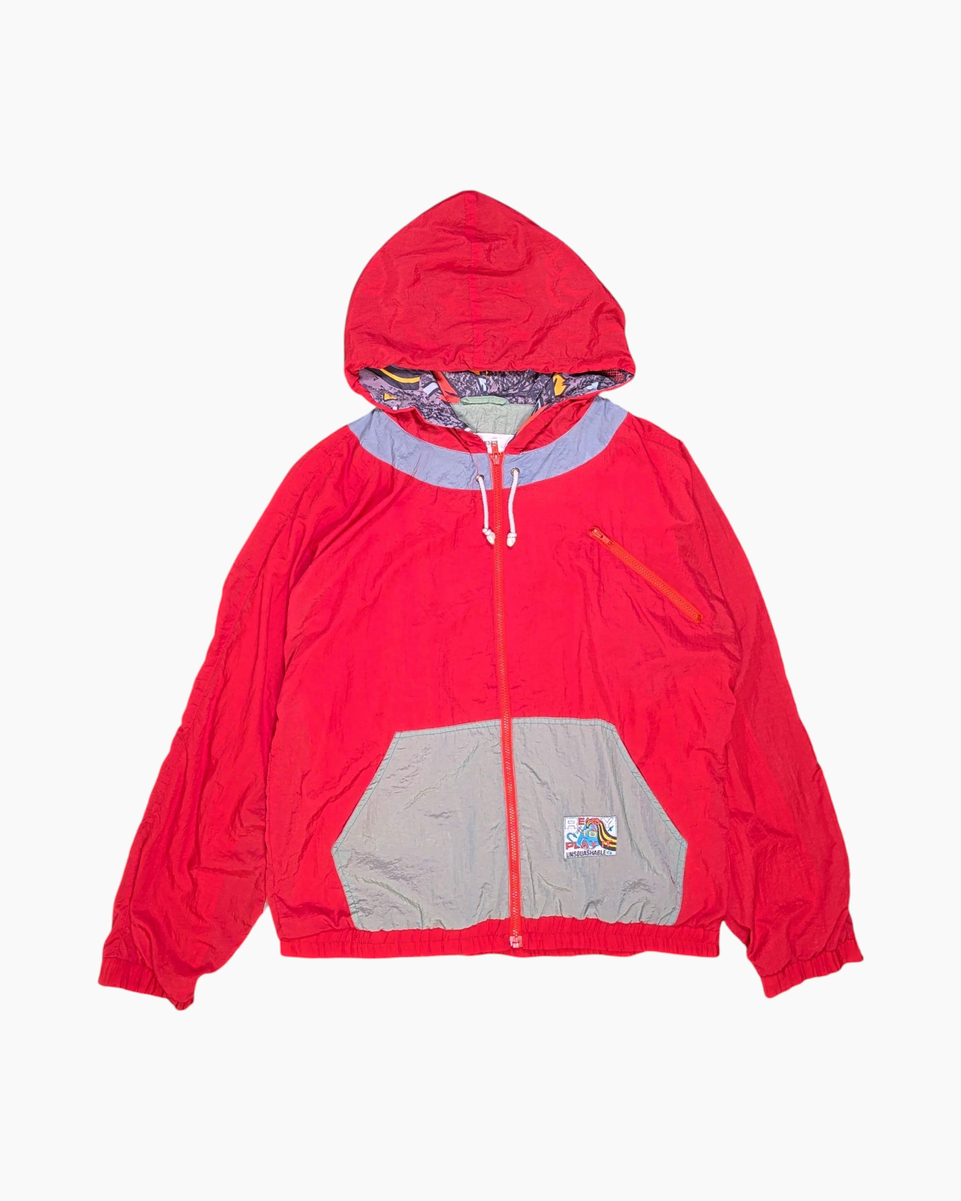 Front Vintage 80s/90s REAX Windbreaker Jacket – Red Graphic Back