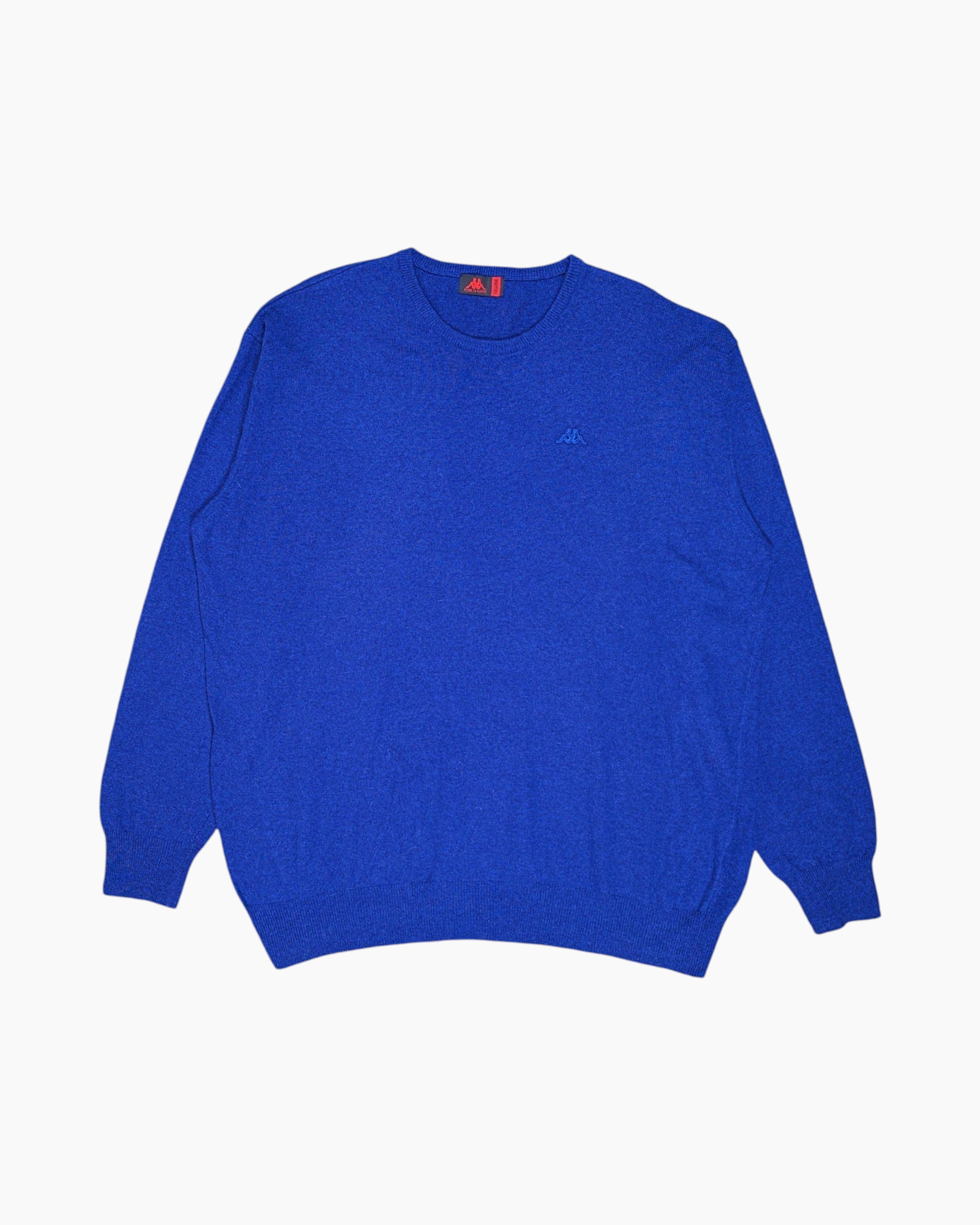 Front Vintage Y2K Robe di Kappa Pullover Sweater – Blue embroidered logo