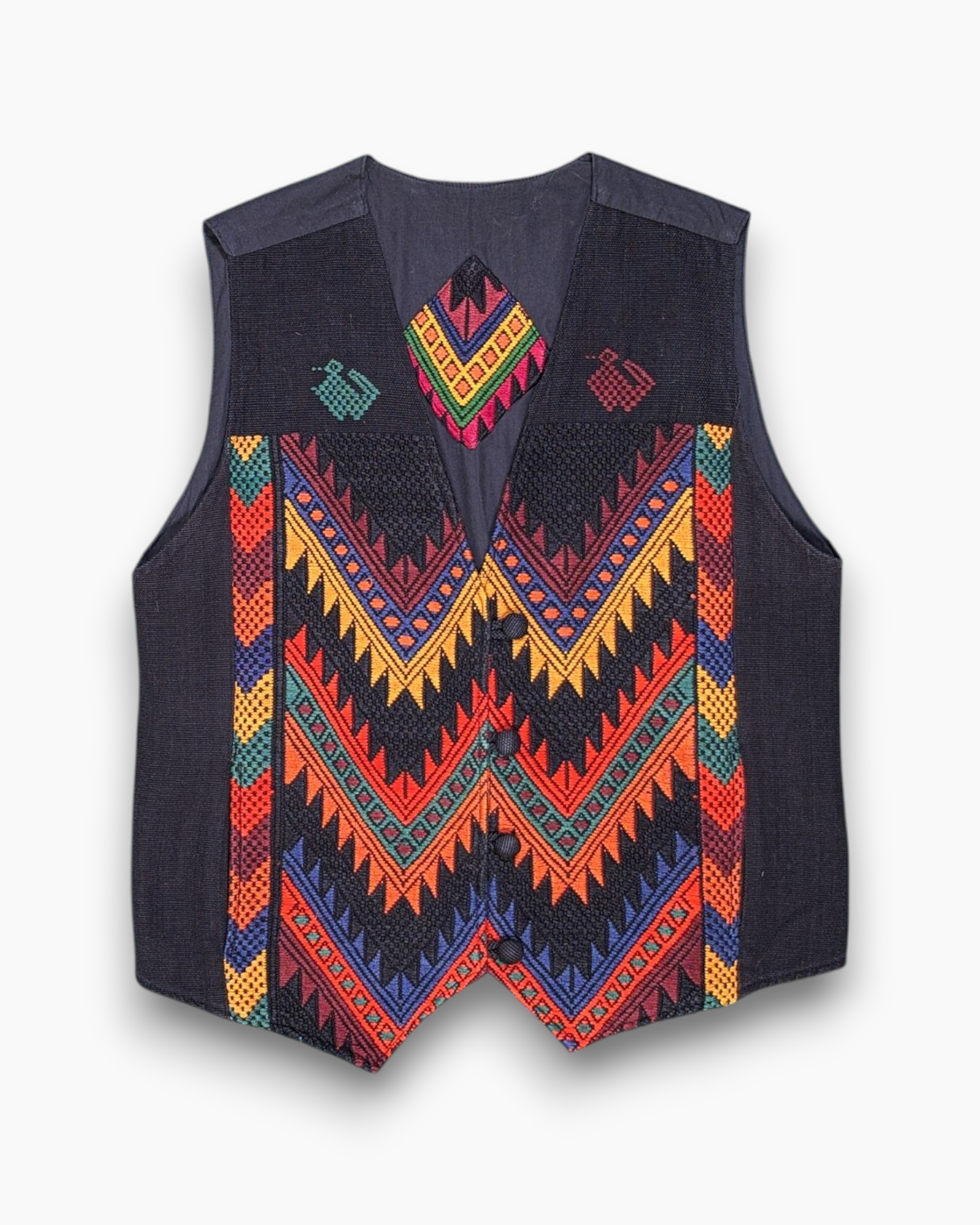 【未着用美品】VINTAGE LIKE JACQUARD OVER VEST Vintage 80s/90s Unknown Sleeveless Vest US XL Retro Bohemian