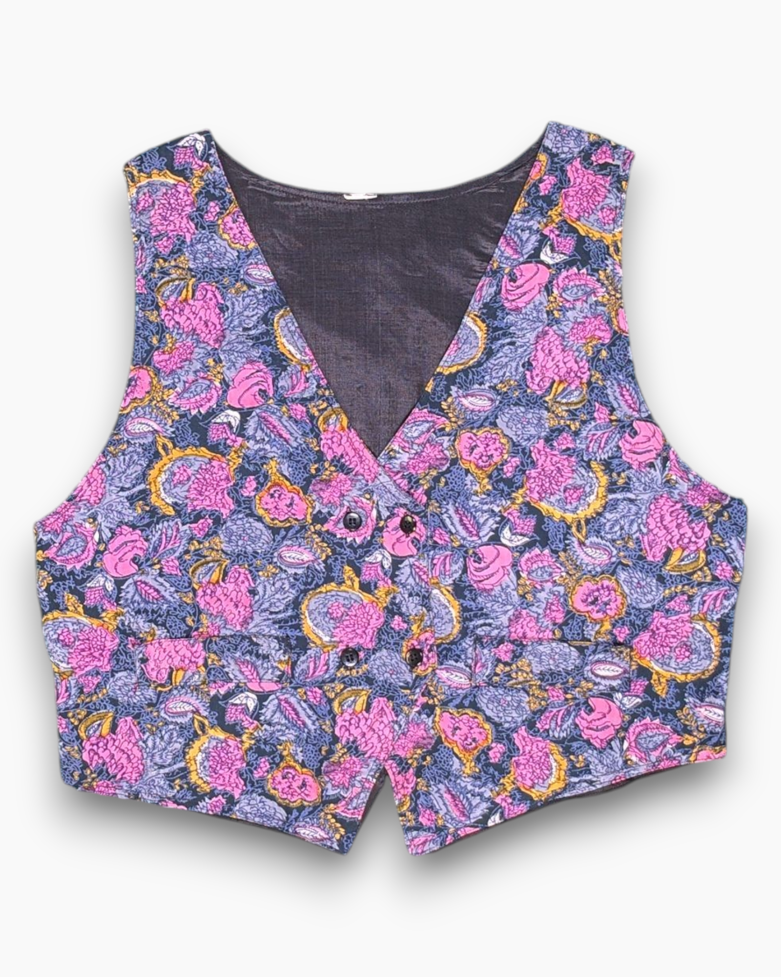 80～90s Embroidery Vest エスニック ハンドステッチ フラワー 刺繍 デザイン ベルベット ベスト ブラック ベロア ヴィンテージ ビンテージ 古着 レディースM～L相当 80～90s Embroidery Vest エスニック ハンドステッチ フラワー 刺繍