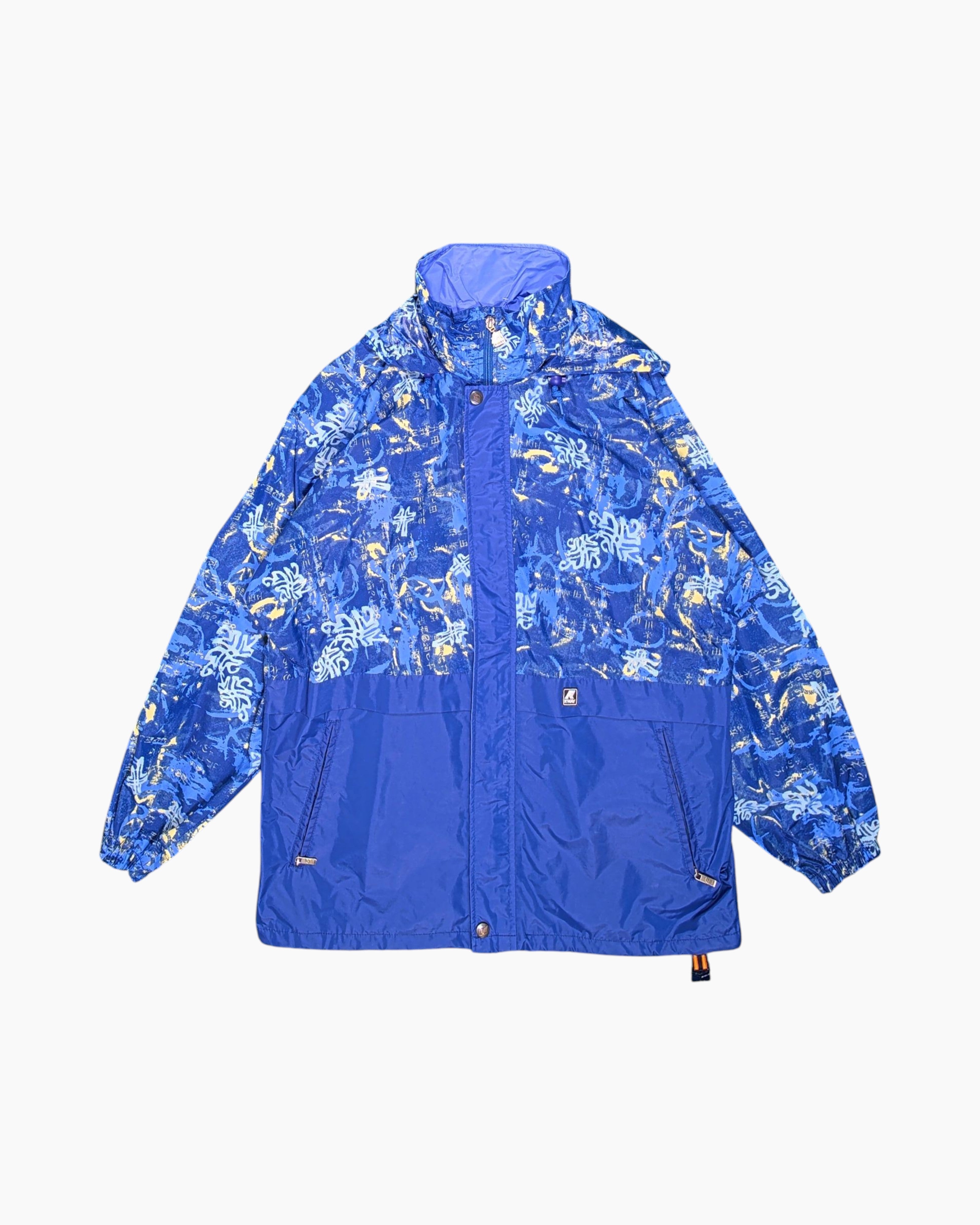 Front Vintage 80s/90s Unknown Windbreaker Jacket – Blue Color-block Shell