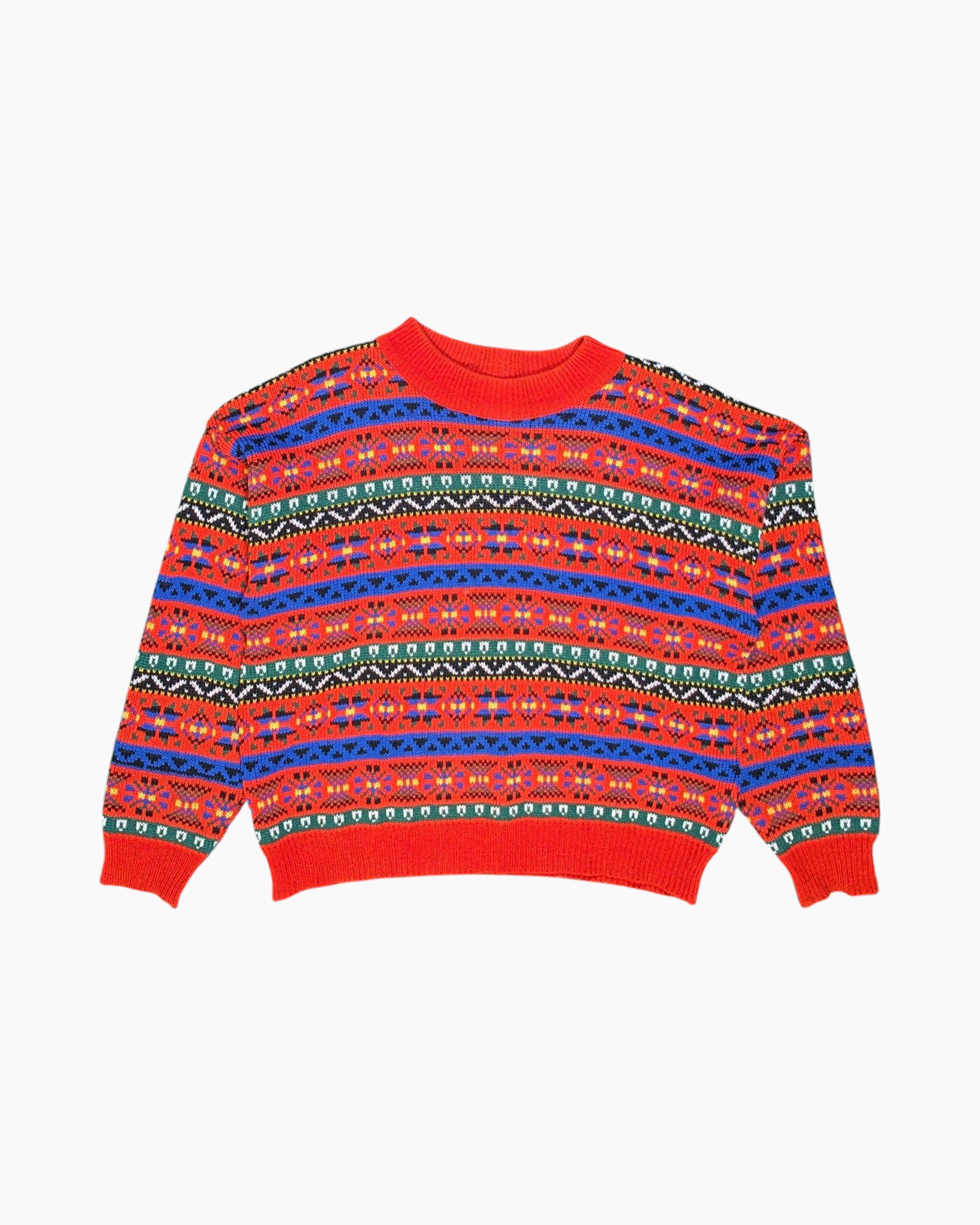 Front Vintage 80s/90s voilà Pullover Sweater – Multicolor Fair Isle
